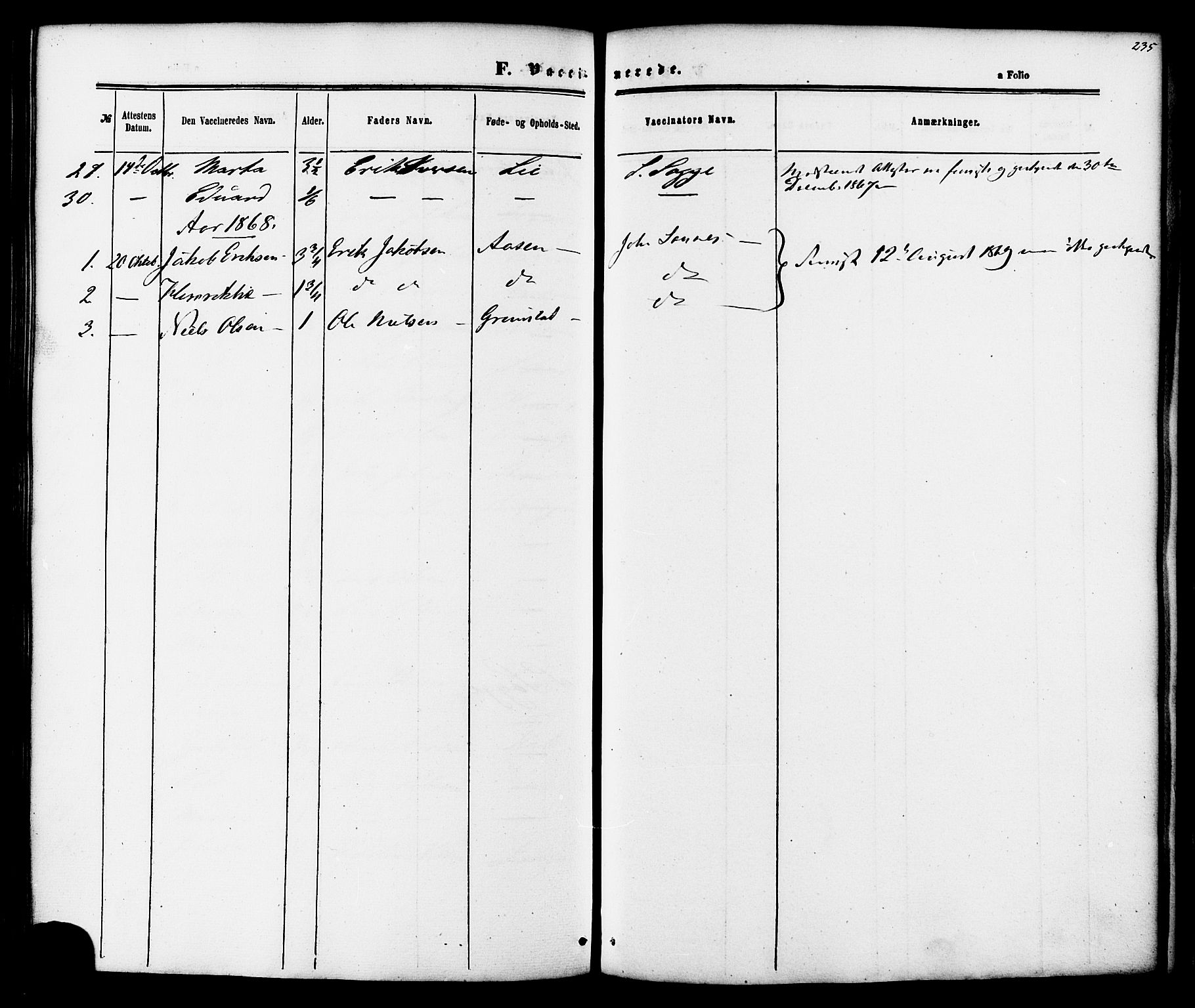 Ministerialprotokoller, klokkerbøker og fødselsregistre - Møre og Romsdal, AV/SAT-A-1454/587/L0999: Parish register (official) no. 587A01, 1864-1886, p. 235