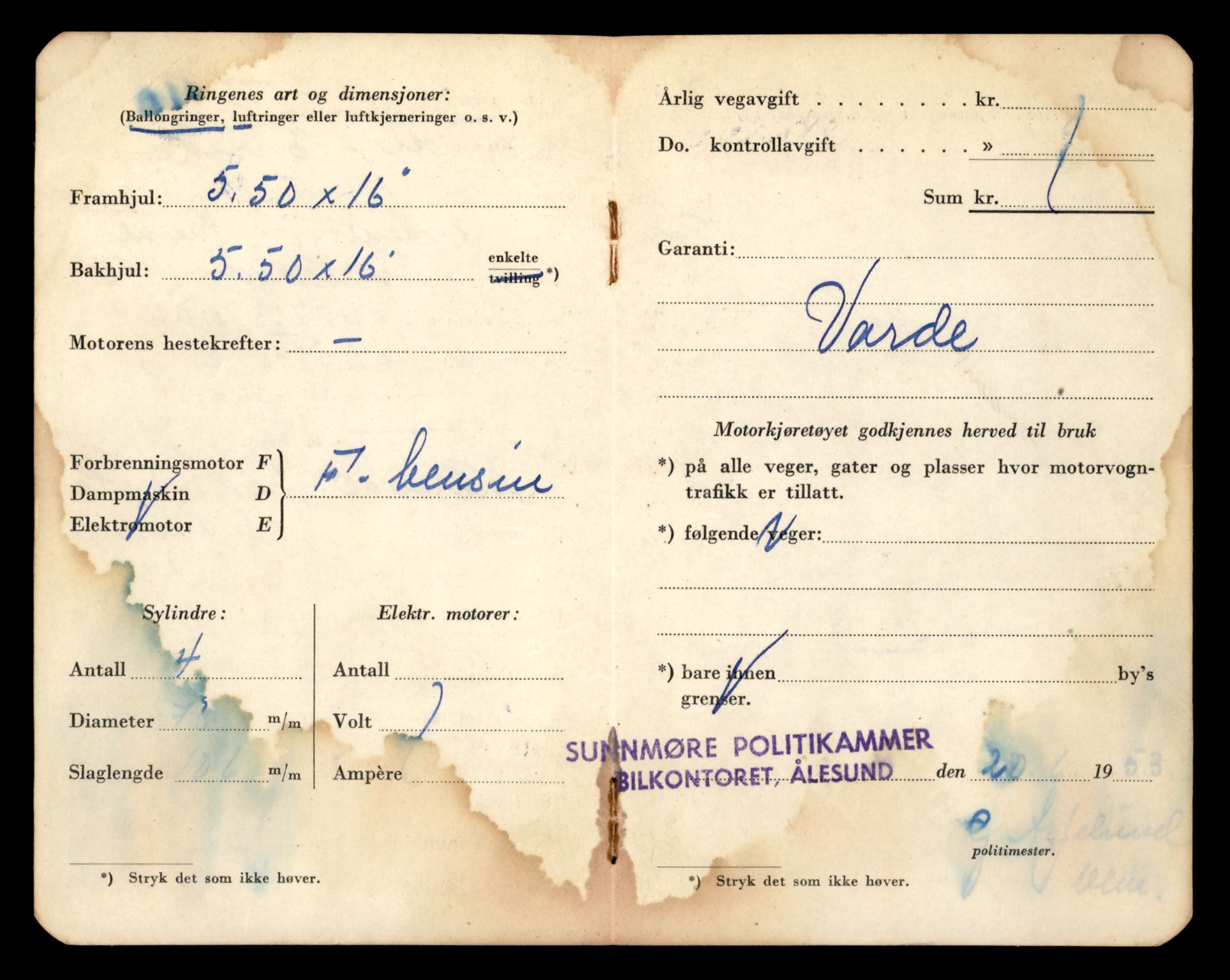 Møre og Romsdal vegkontor - Ålesund trafikkstasjon, AV/SAT-A-4099/F/Fe/L0001: Registreringskort for kjøretøy T 3 - T 127, 1927-1998, p. 2240