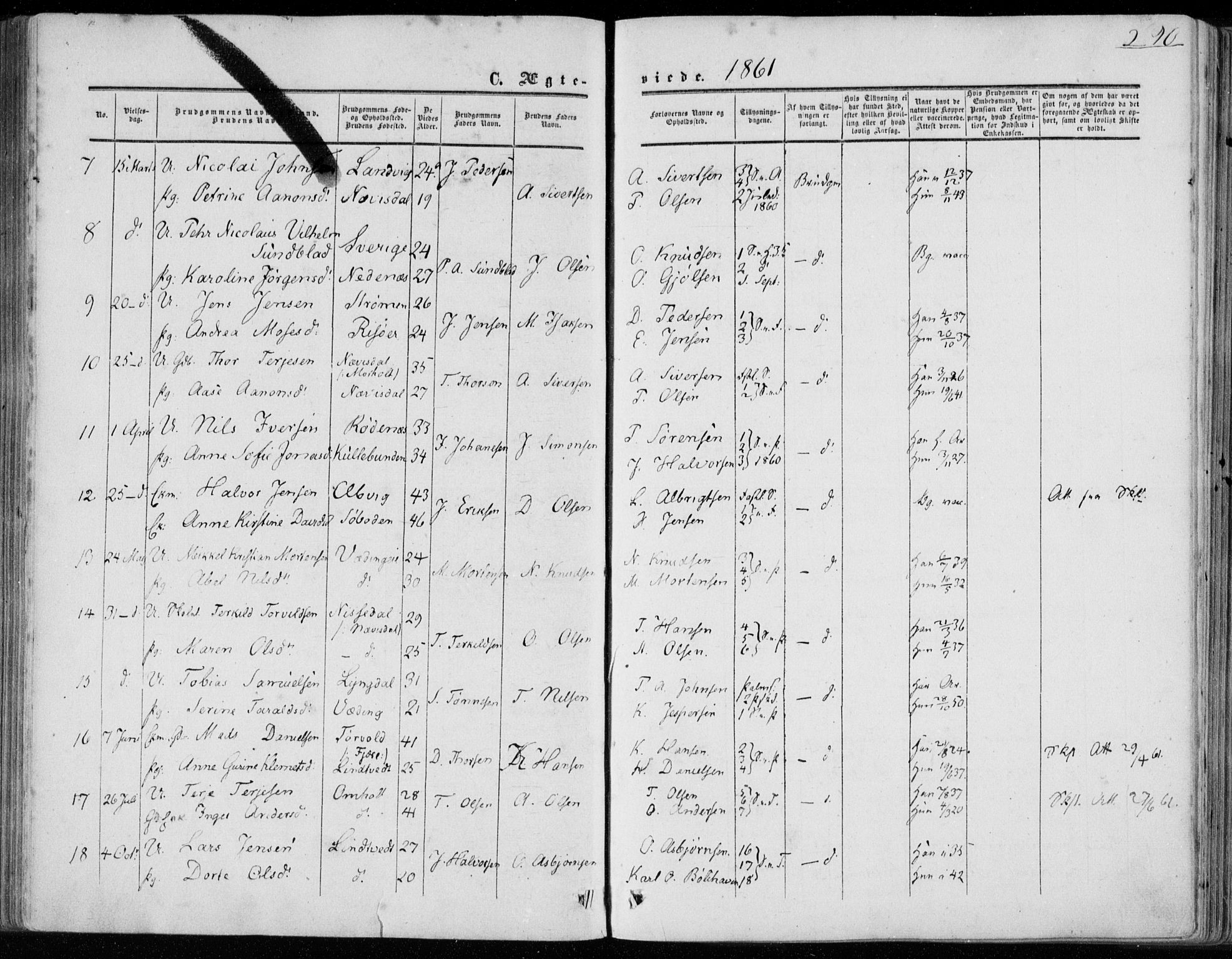 Øyestad sokneprestkontor, AV/SAK-1111-0049/F/Fa/L0015: Parish register (official) no. A 15, 1857-1873, p. 290