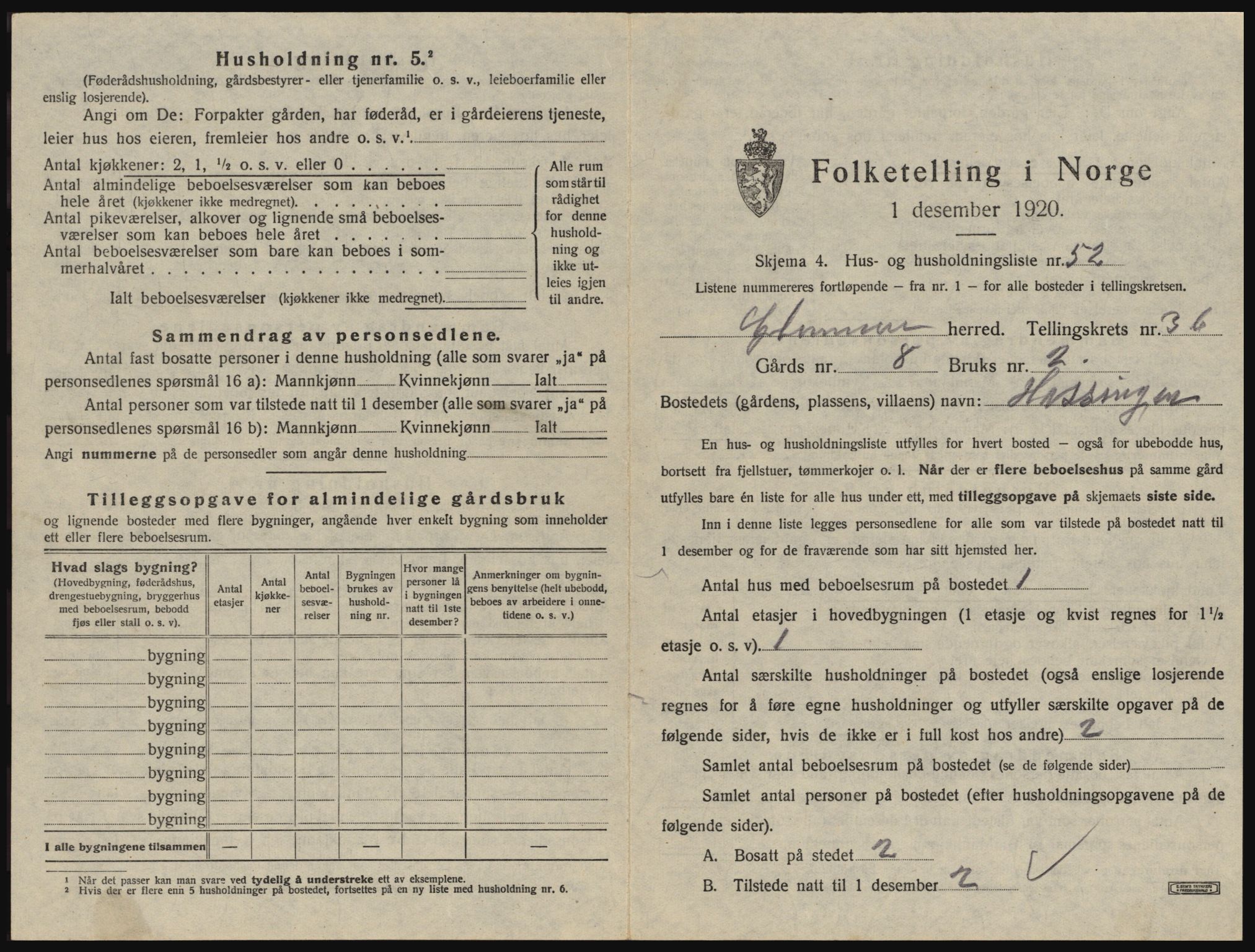 SAO, 1920 census for Glemmen, 1920, p. 1133