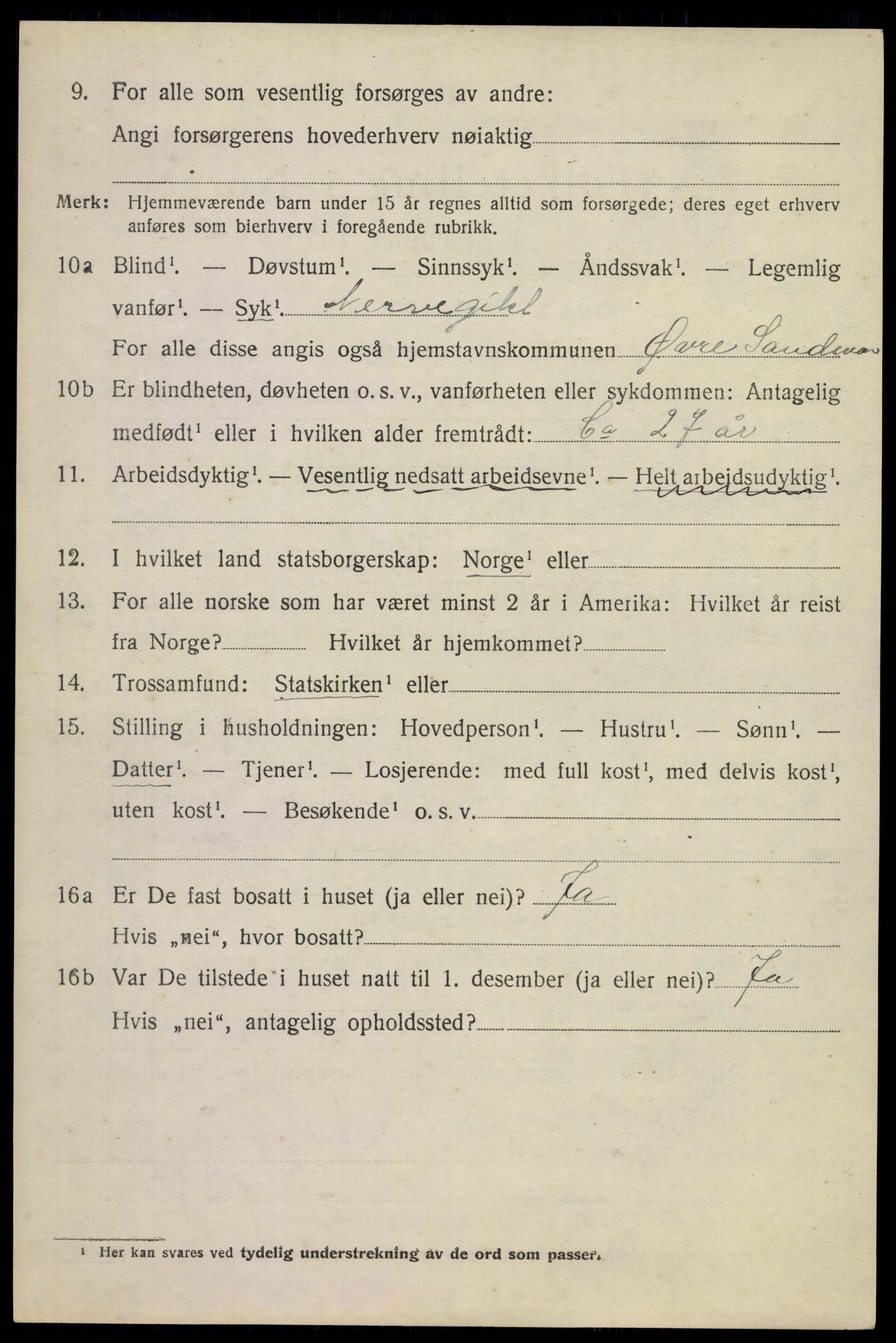 SAKO, 1920 census for Øvre Sandsvær, 1920, p. 3717