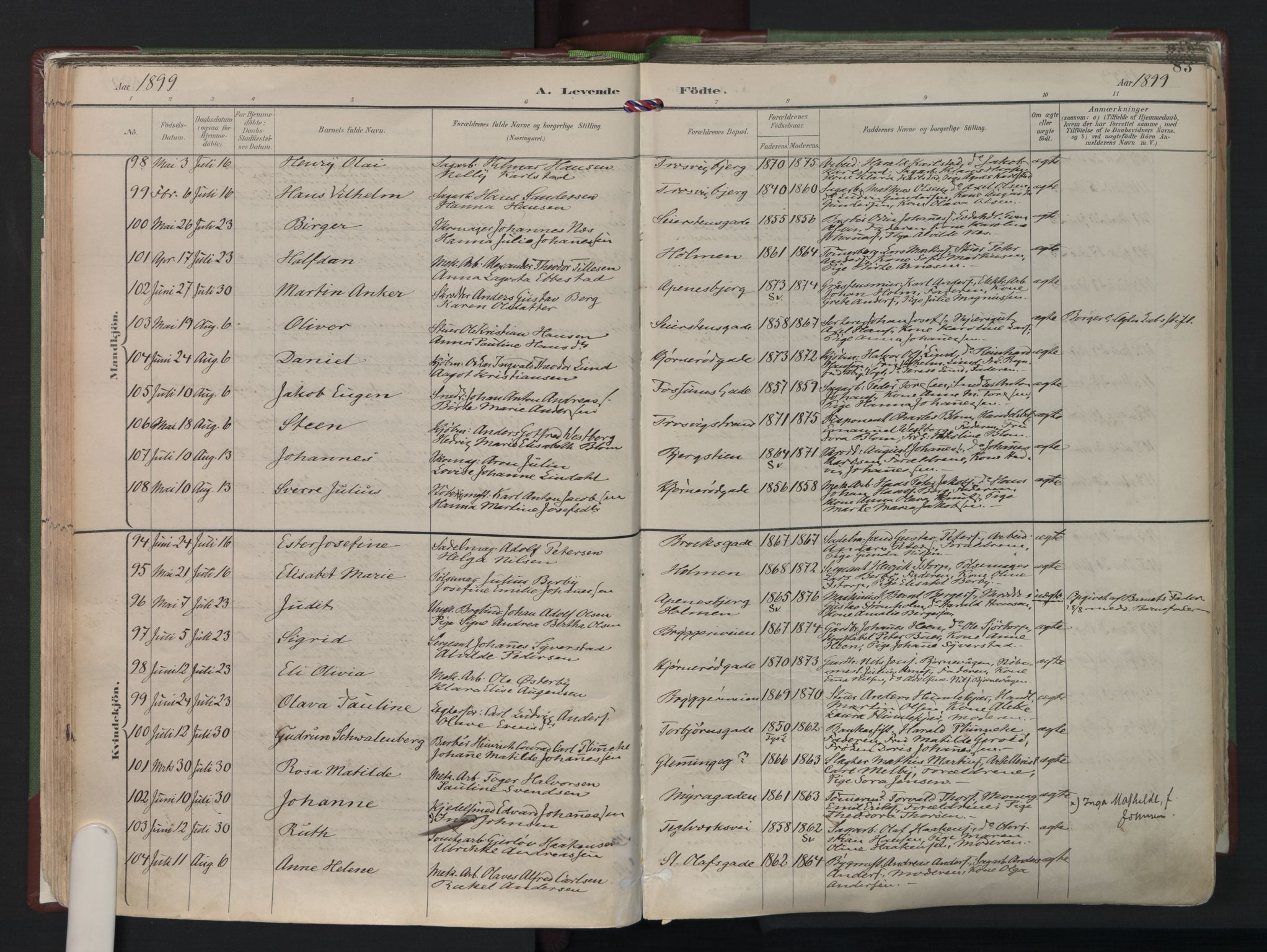 Fredrikstad domkirkes prestekontor Kirkebøker, AV/SAO-A-10906/F/Fa/L0006: Parish register (official) no. I 6, 1894-1914, p. 83