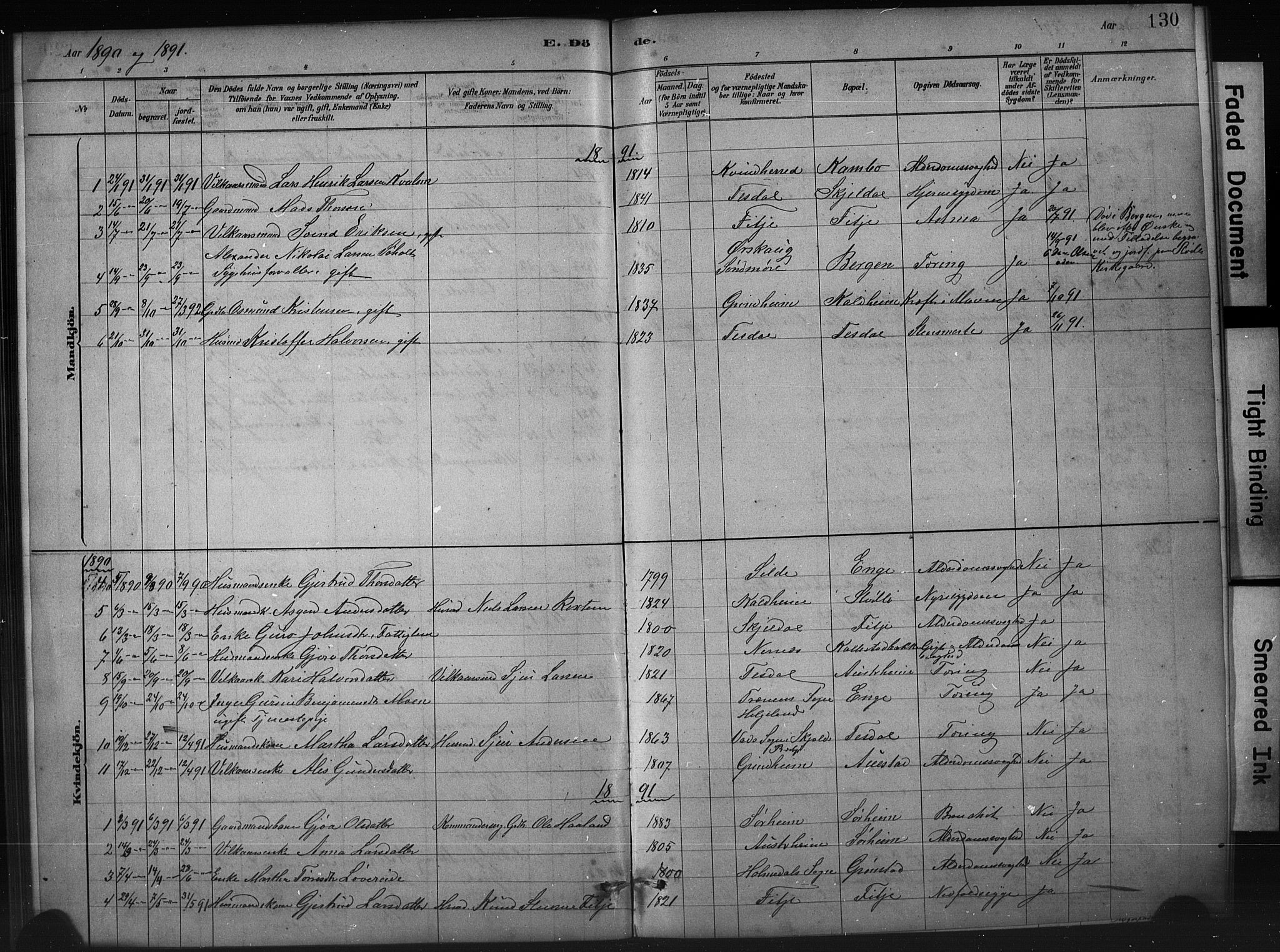 Etne sokneprestembete, SAB/A-75001/H/Hab: Parish register (copy) no. A 5, 1879-1896, p. 130