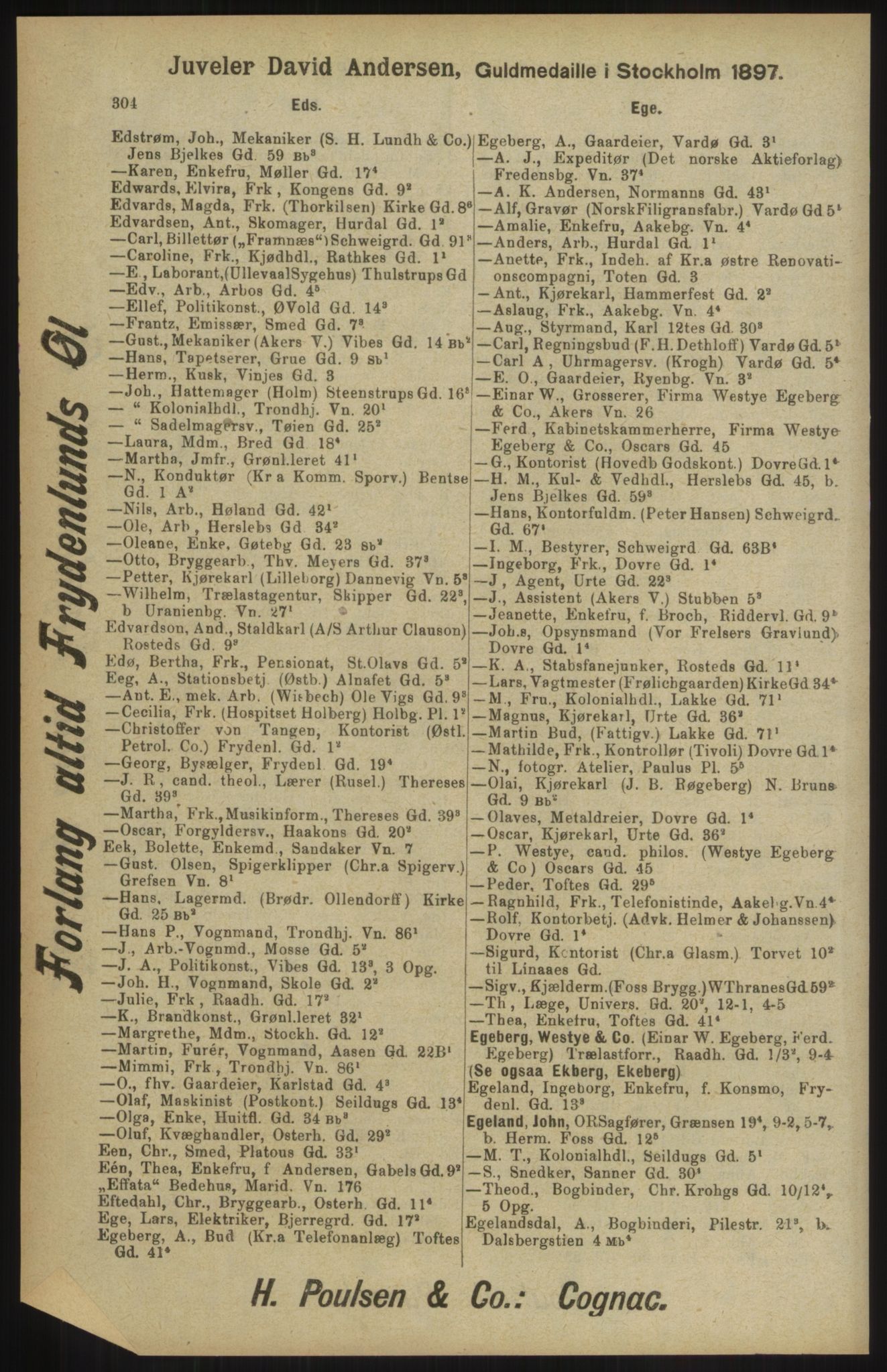 Kristiania/Oslo adressebok, PUBL/-, 1904, p. 304