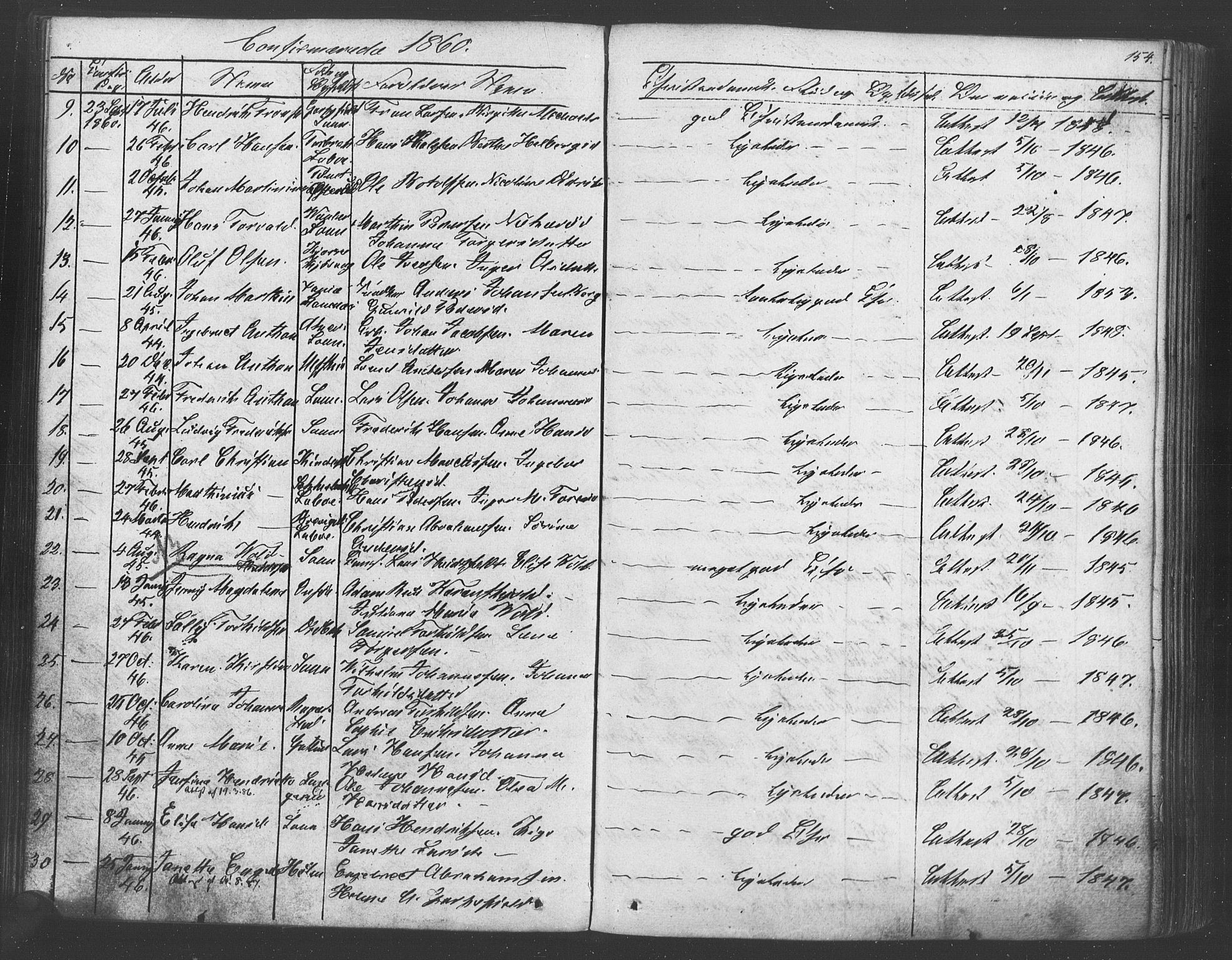 Vestby prestekontor Kirkebøker, SAO/A-10893/F/Fa/L0007: Parish register (official) no. I 7, 1850-1862, p. 154
