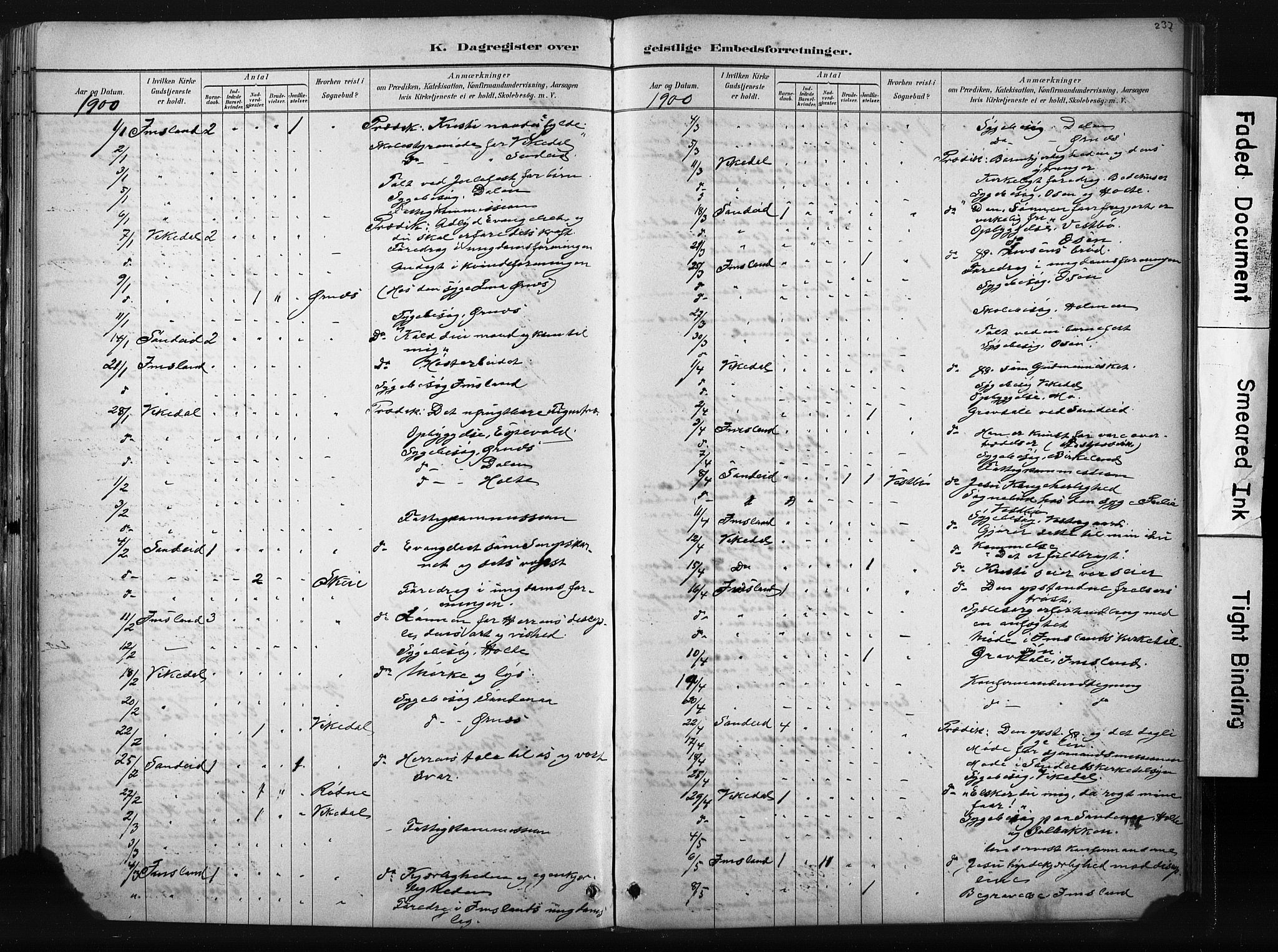 Vikedal sokneprestkontor, AV/SAST-A-101840/01/IV: Parish register (official) no. A 10, 1884-1907, p. 237