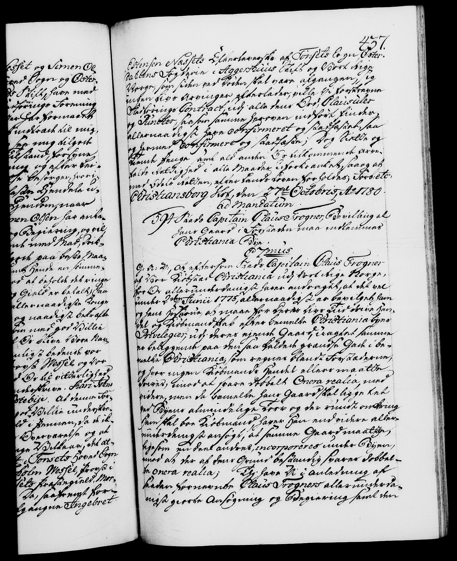 Danske Kanselli 1572-1799, RA/EA-3023/F/Fc/Fca/Fcaa/L0048: Norske registre, 1779-1781, p. 437a