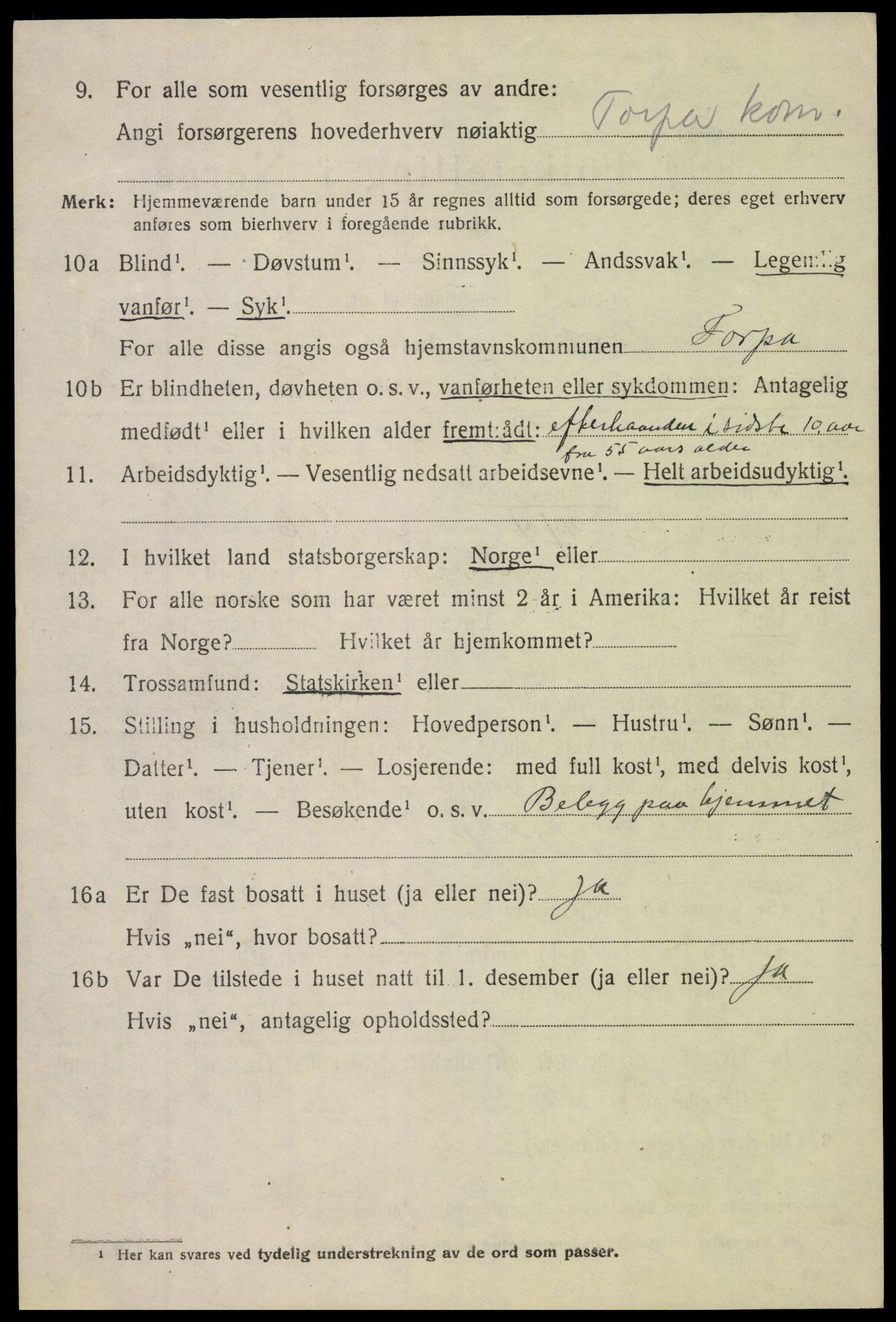 SAH, 1920 census for Torpa, 1920, p. 5222