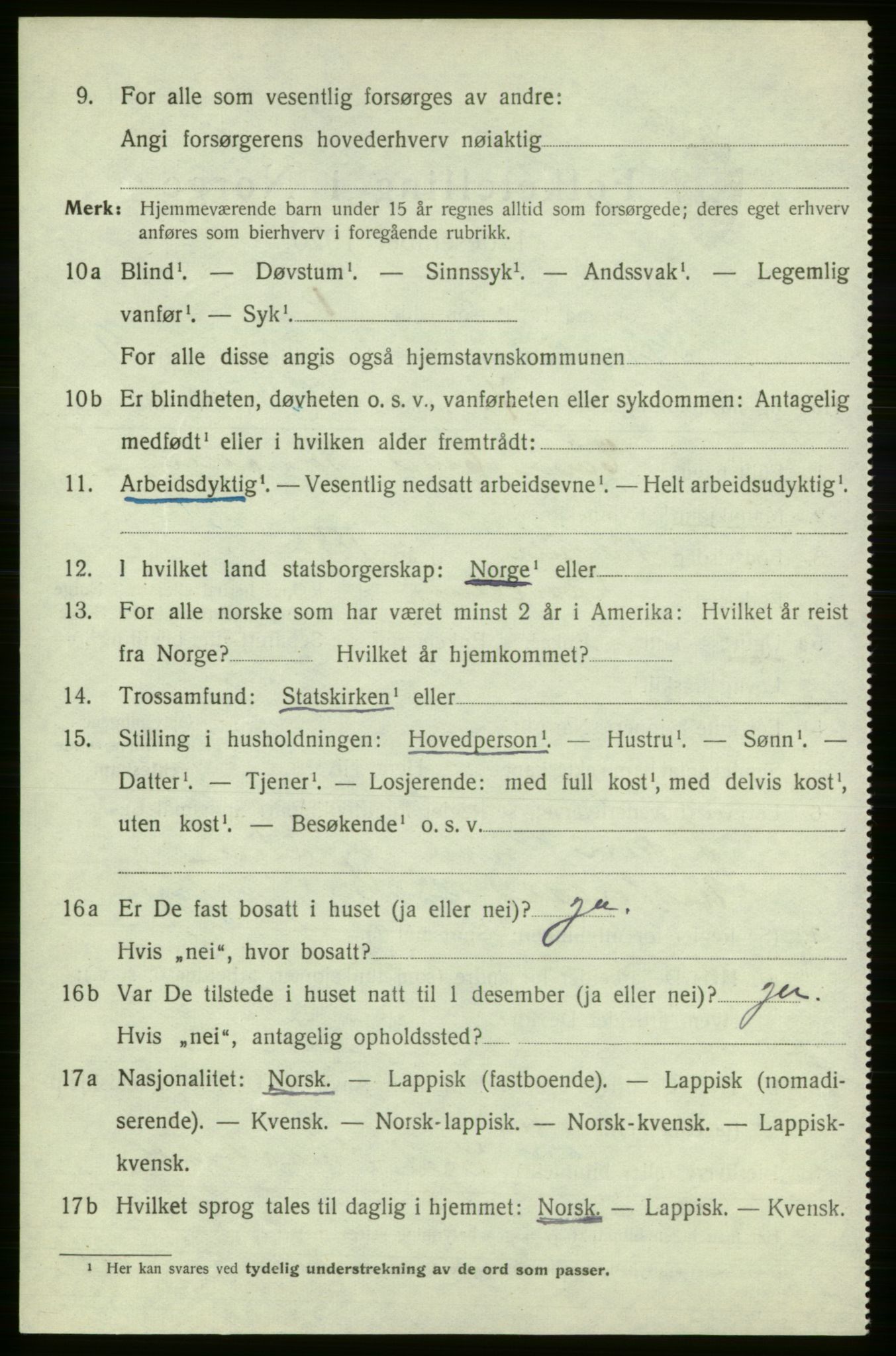 SATØ, 1920 census for , 1920, p. 2843