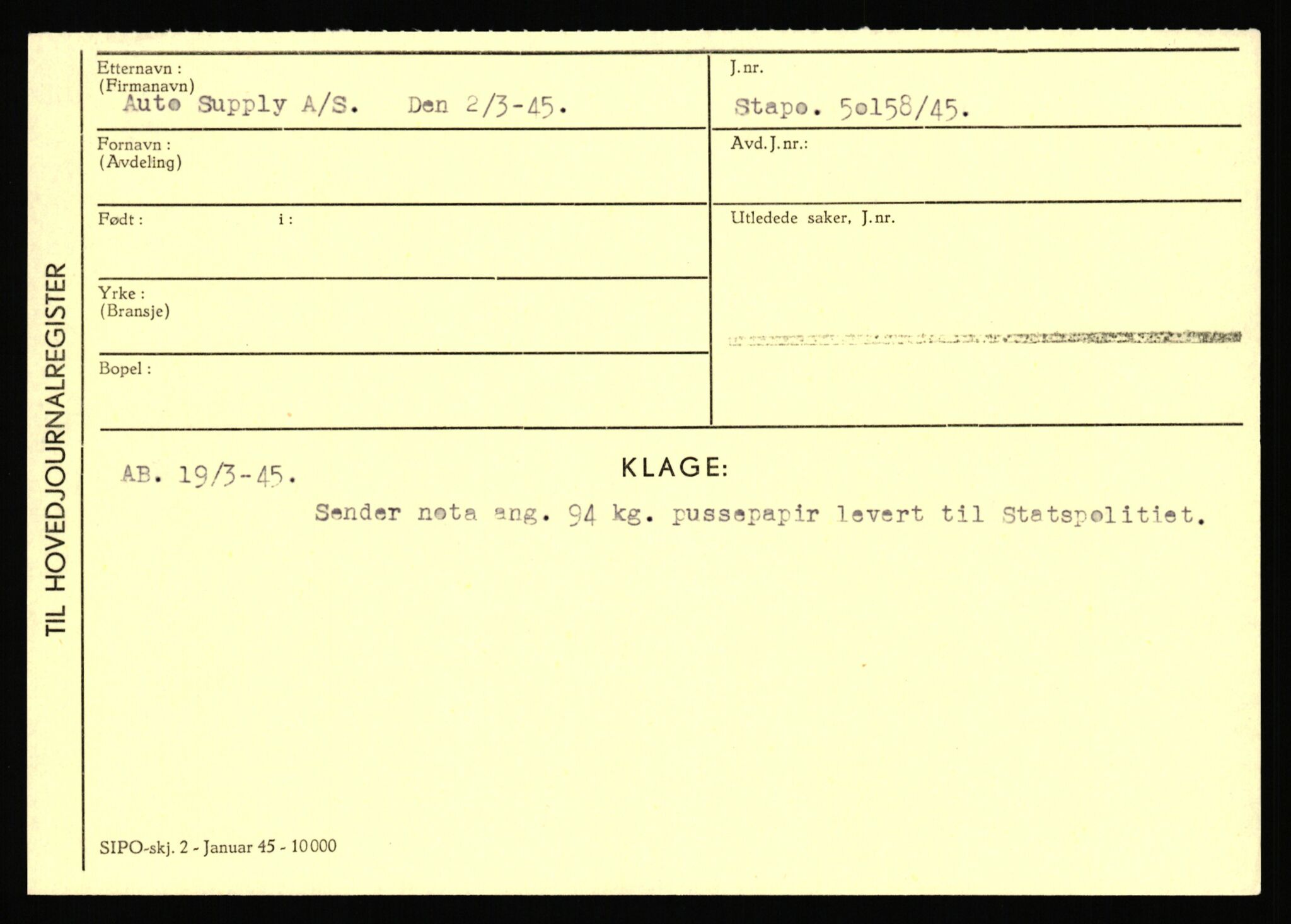 Statspolitiet - Hovedkontoret / Osloavdelingen, AV/RA-S-1329/C/Ca/L0002: Arneberg - Brand, 1943-1945, p. 805