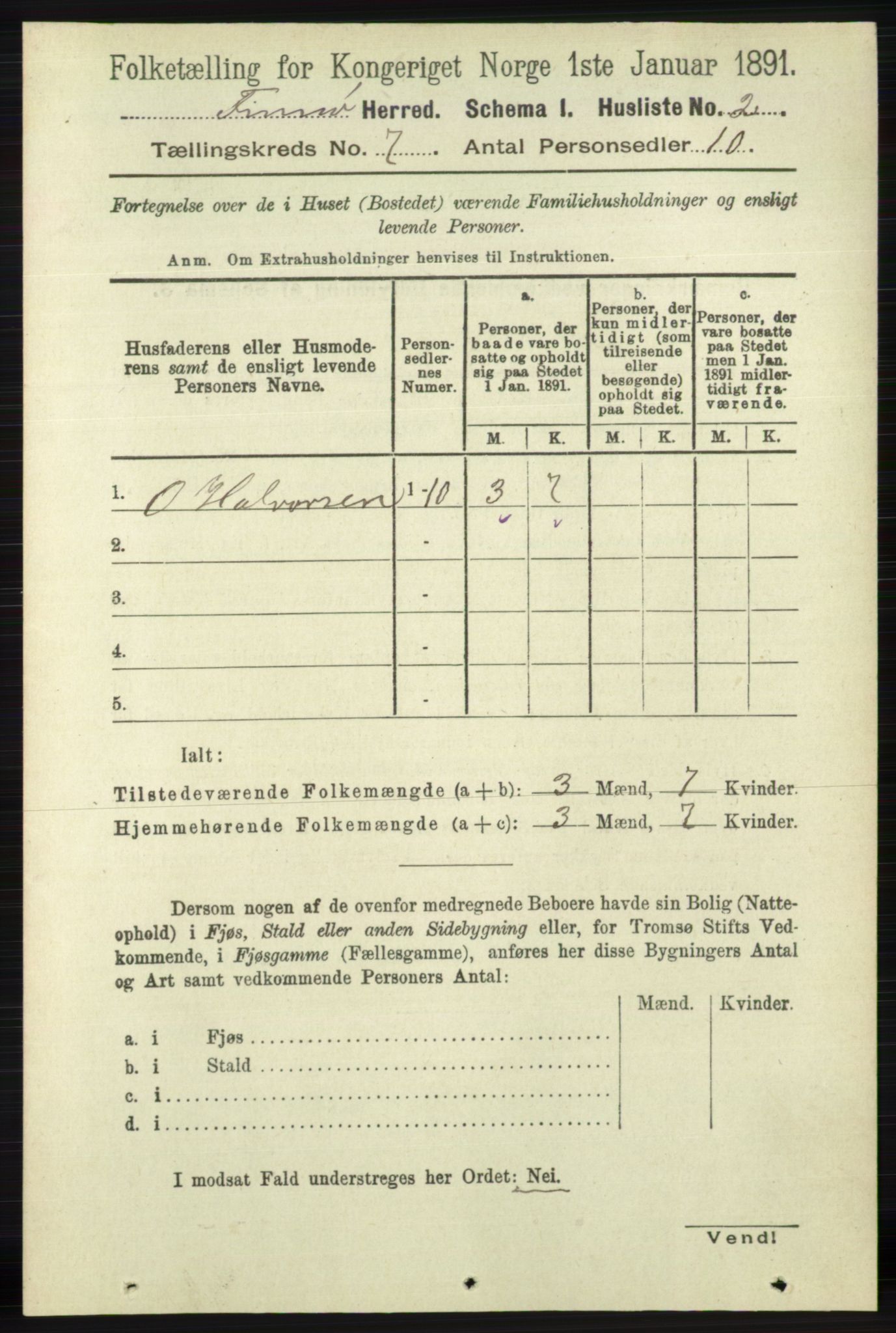 RA, 1891 census for 1141 Finnøy, 1891, p. 1488