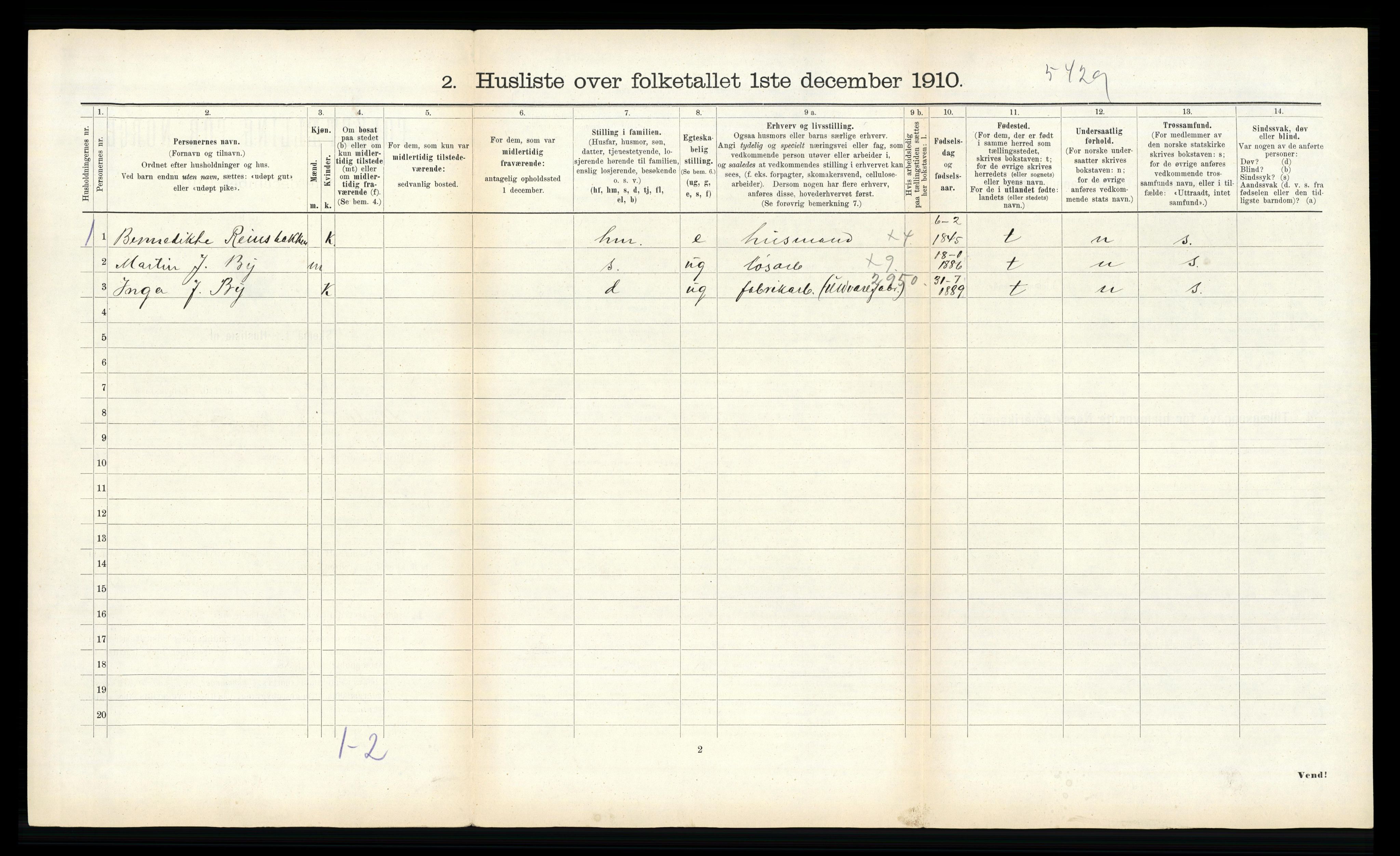 RA, 1910 census for Egge, 1910, p. 92