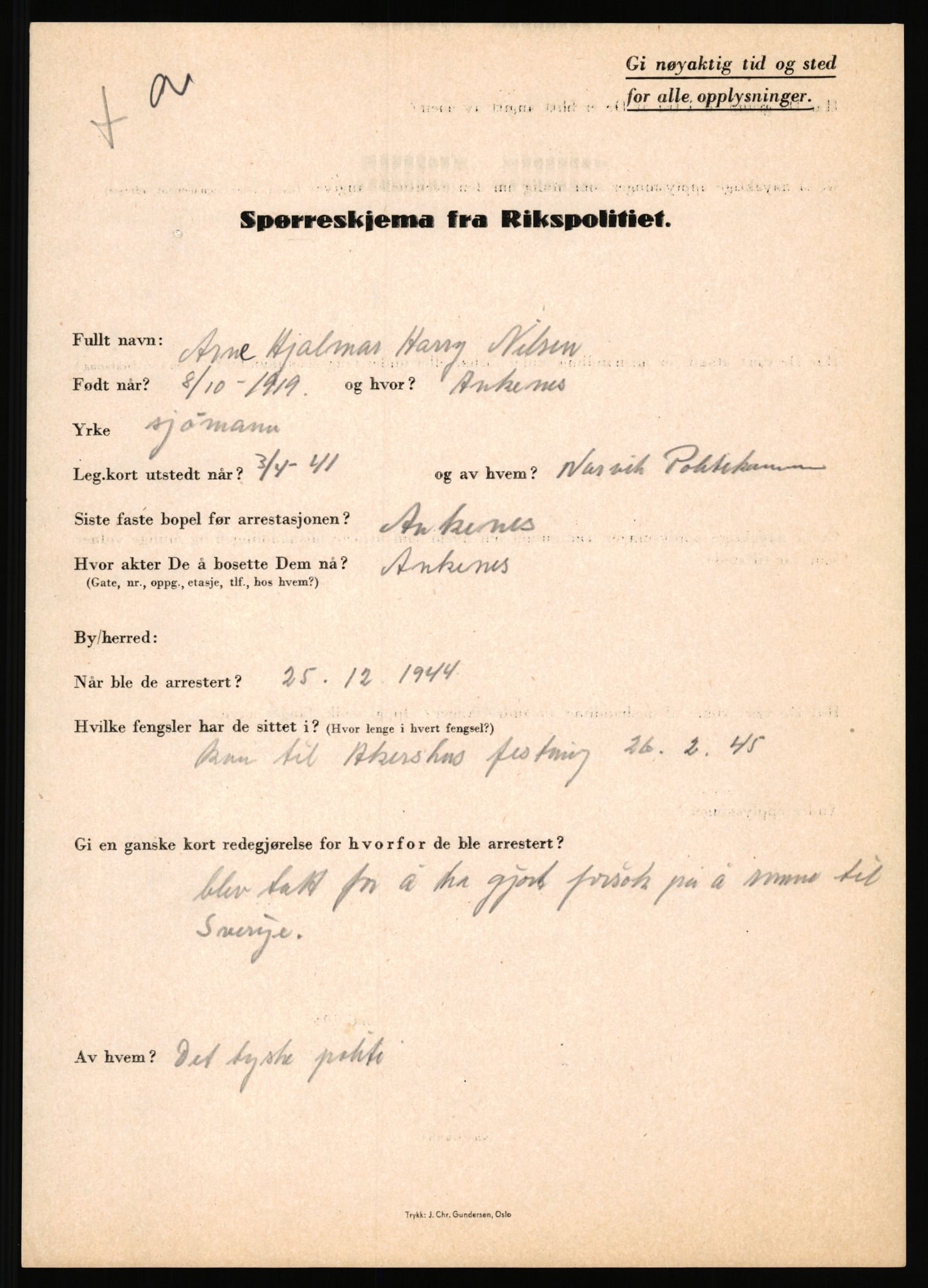 Rikspolitisjefen, AV/RA-S-1560/L/L0012: Mogensen, Øivind - Noraas, Lars, 1940-1945, p. 540