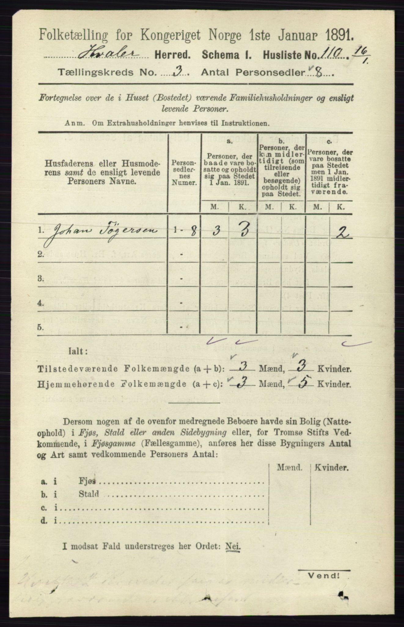 RA, 1891 census for 0111 Hvaler, 1891, p. 1852