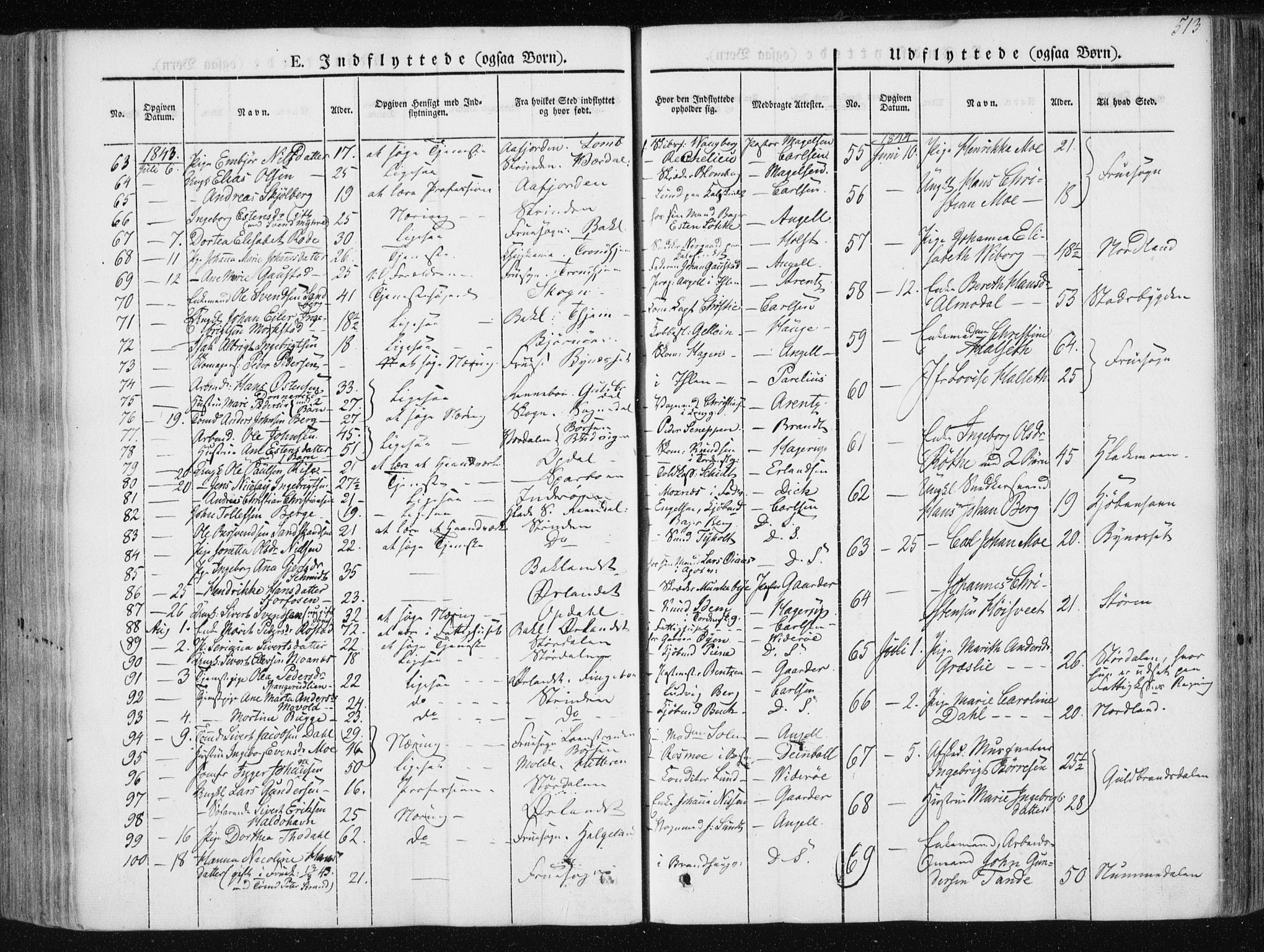 Ministerialprotokoller, klokkerbøker og fødselsregistre - Sør-Trøndelag, SAT/A-1456/601/L0049: Parish register (official) no. 601A17, 1839-1847, p. 513