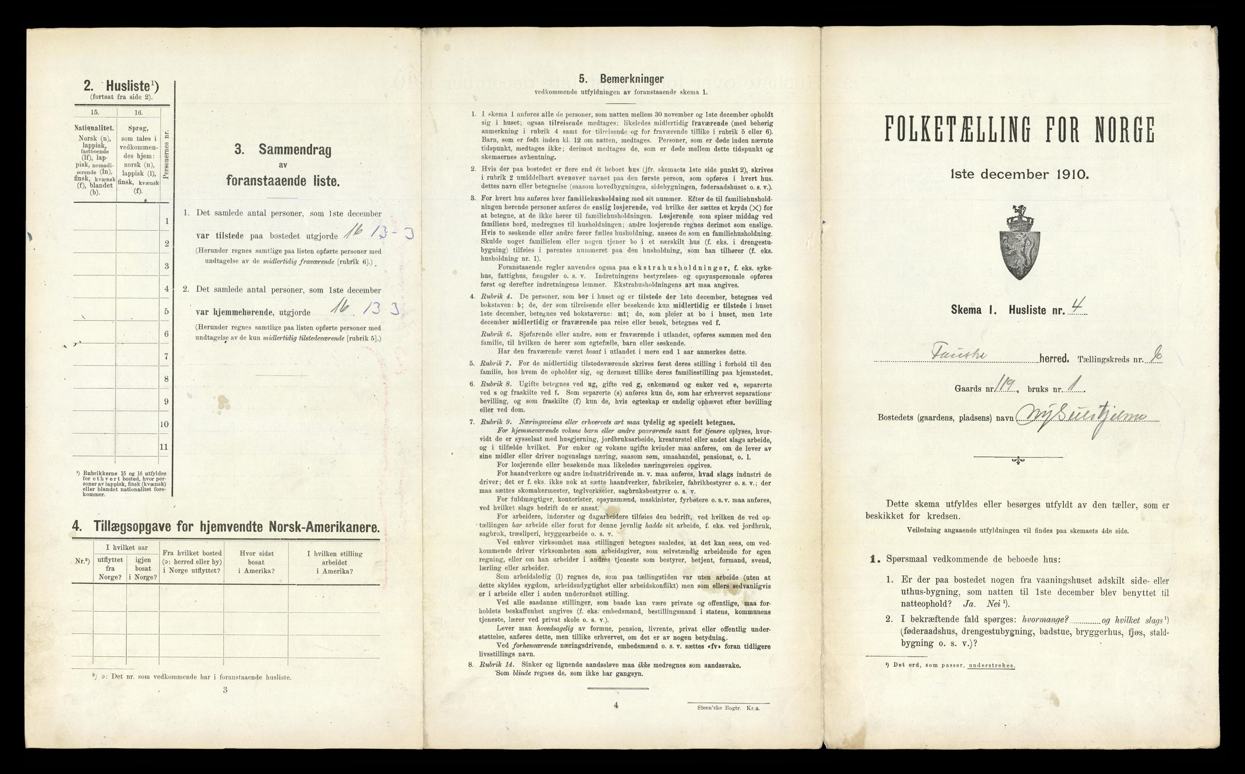 RA, 1910 census for Fauske, 1910, p. 324