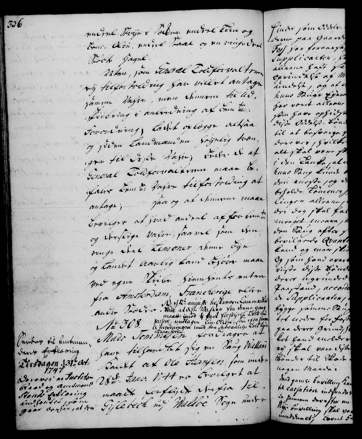 Rentekammeret, Kammerkanselliet, AV/RA-EA-3111/G/Gh/Gha/L0028: Norsk ekstraktmemorialprotokoll (merket RK 53.73), 1746-1748, p. 336