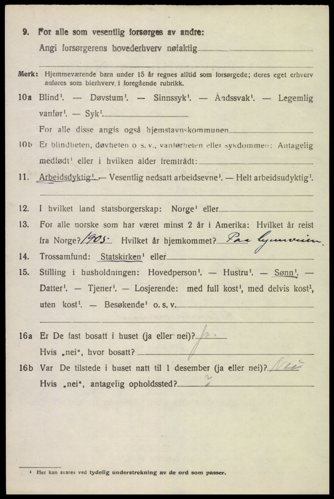 SAK, 1920 census for Herad, 1920, p. 1727