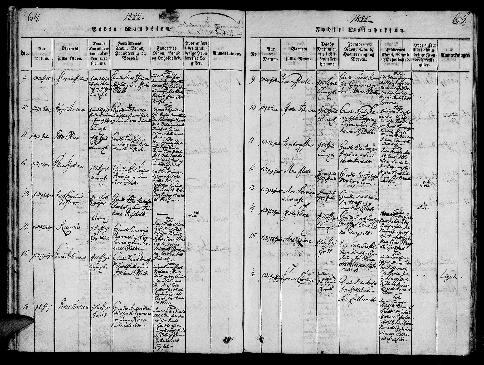 Ministerialprotokoller, klokkerbøker og fødselsregistre - Møre og Romsdal, AV/SAT-A-1454/522/L0310: Parish register (official) no. 522A05, 1816-1832, p. 64-65