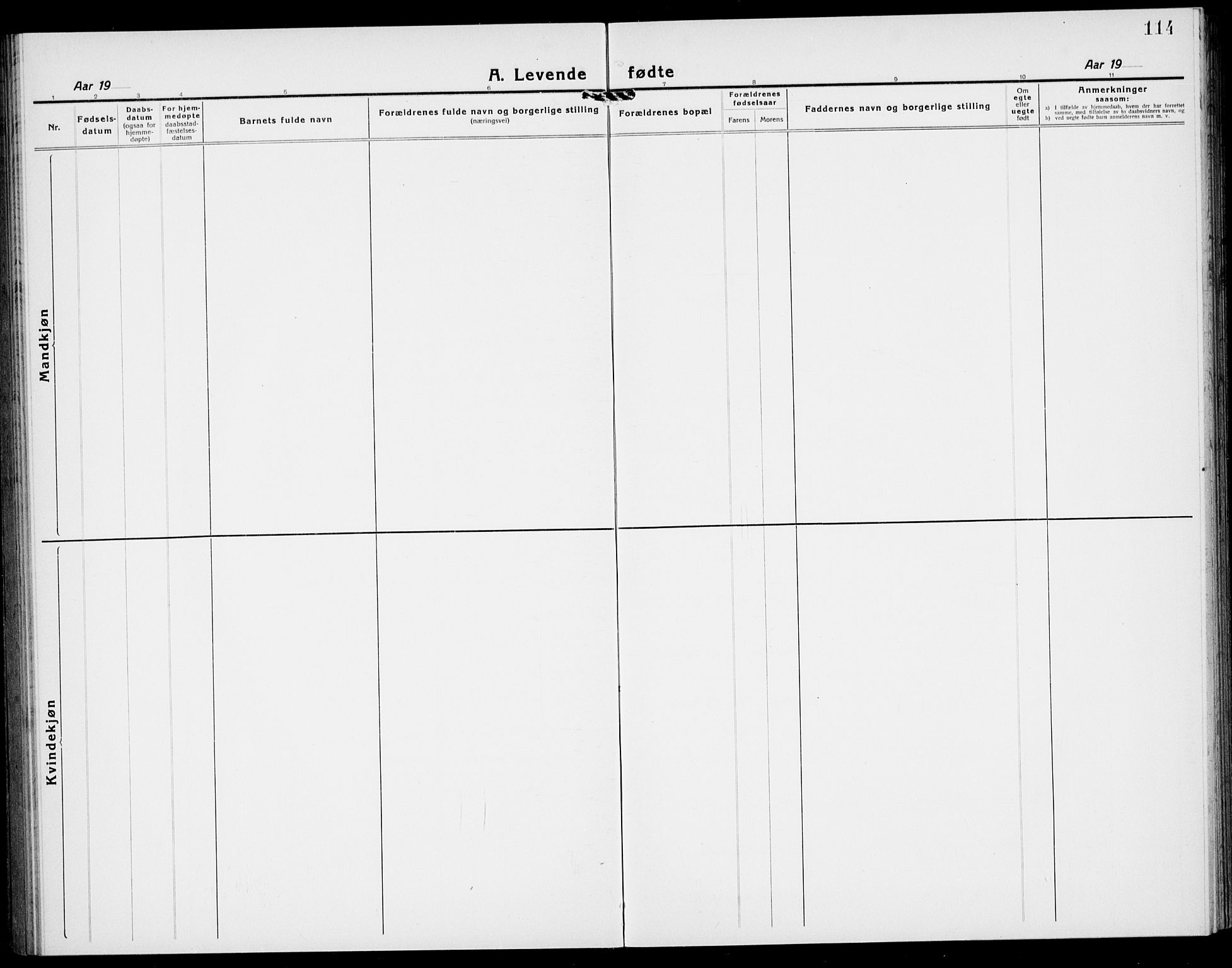 Sande Kirkebøker, SAKO/A-53/G/Ga/L0005: Parish register (copy) no. 5, 1919-1937, p. 114