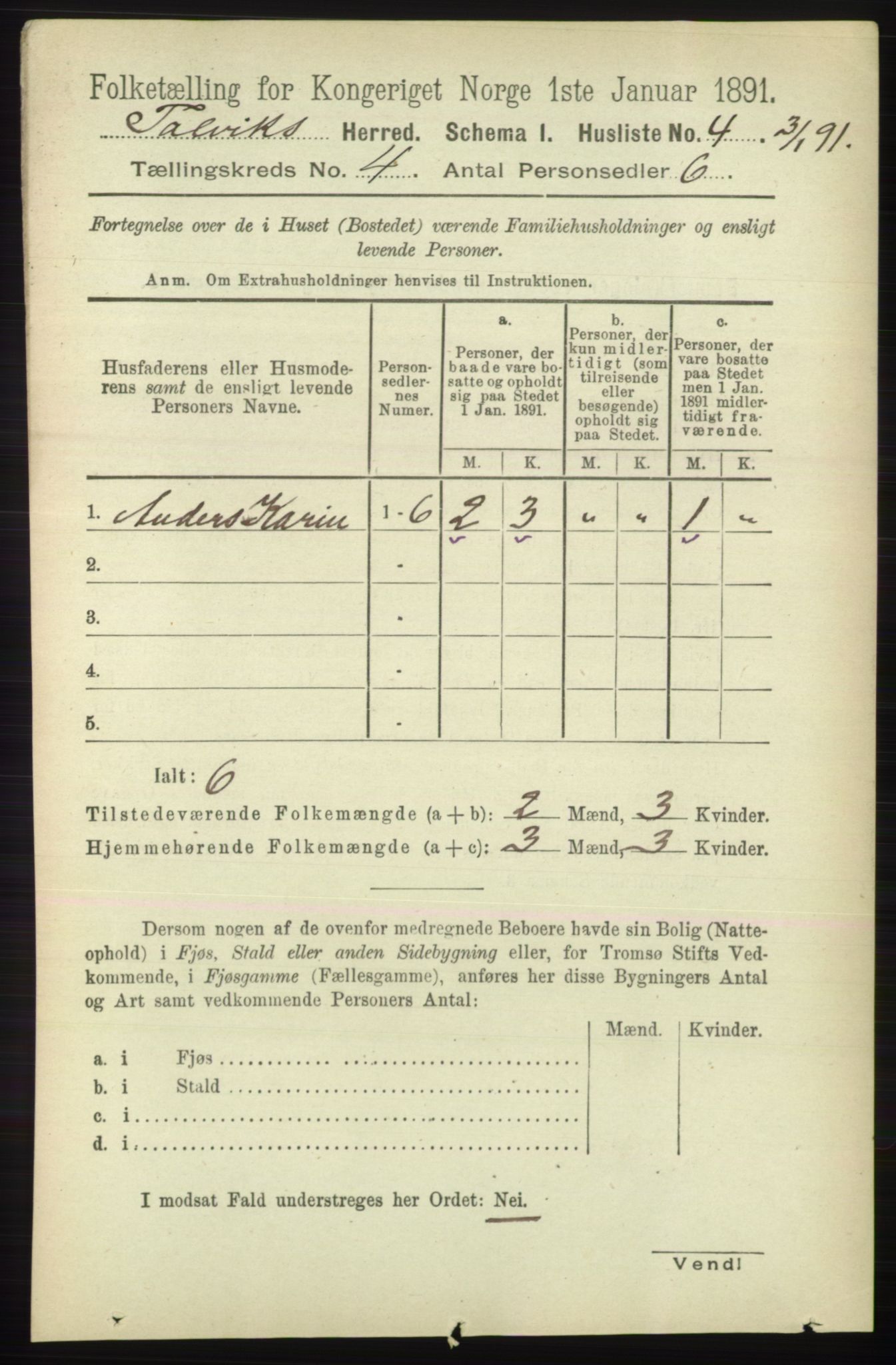 RA, 1891 census for 2013 Talvik, 1891, p. 1033