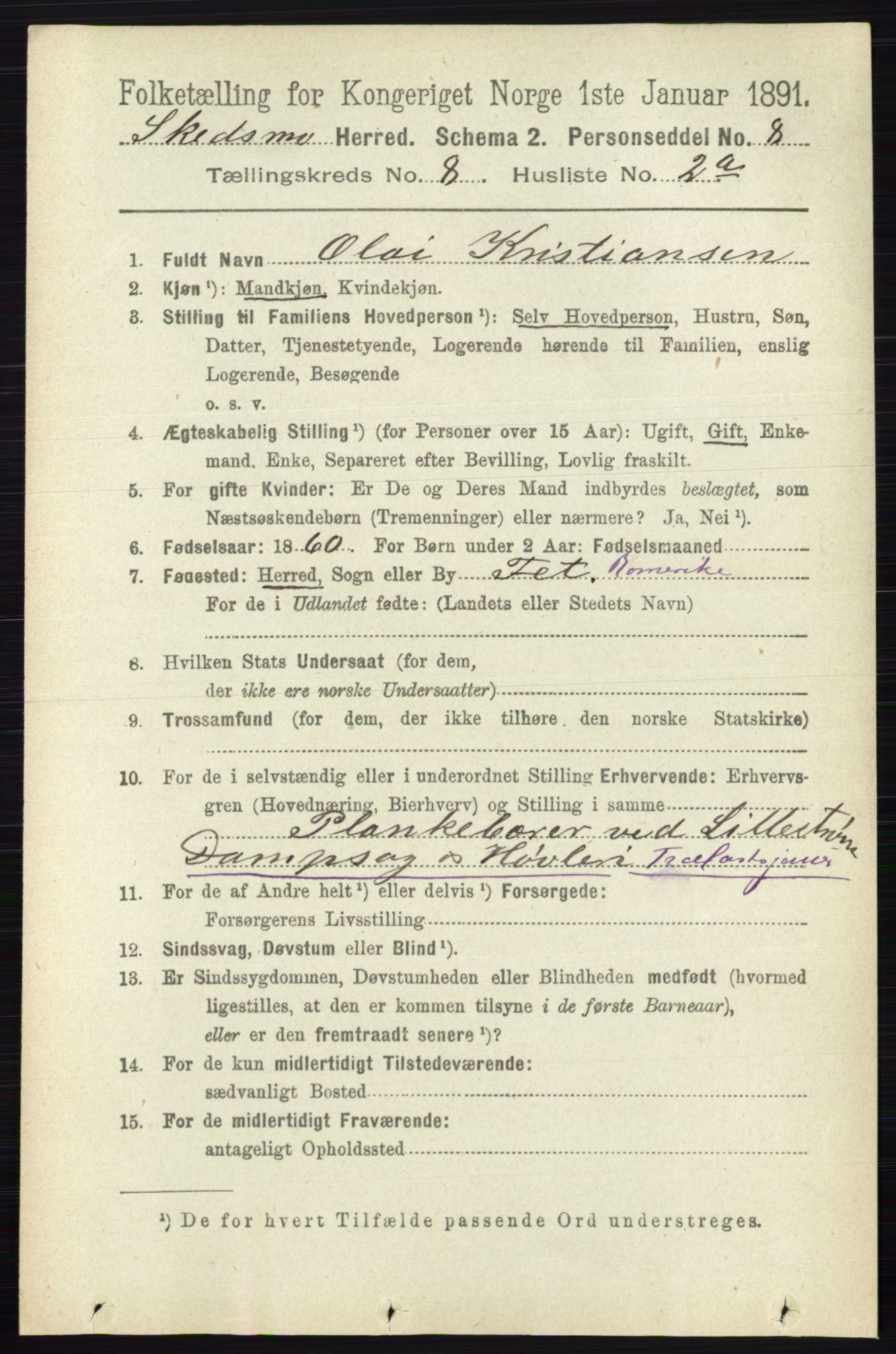 RA, 1891 census for 0231 Skedsmo, 1891, p. 3936