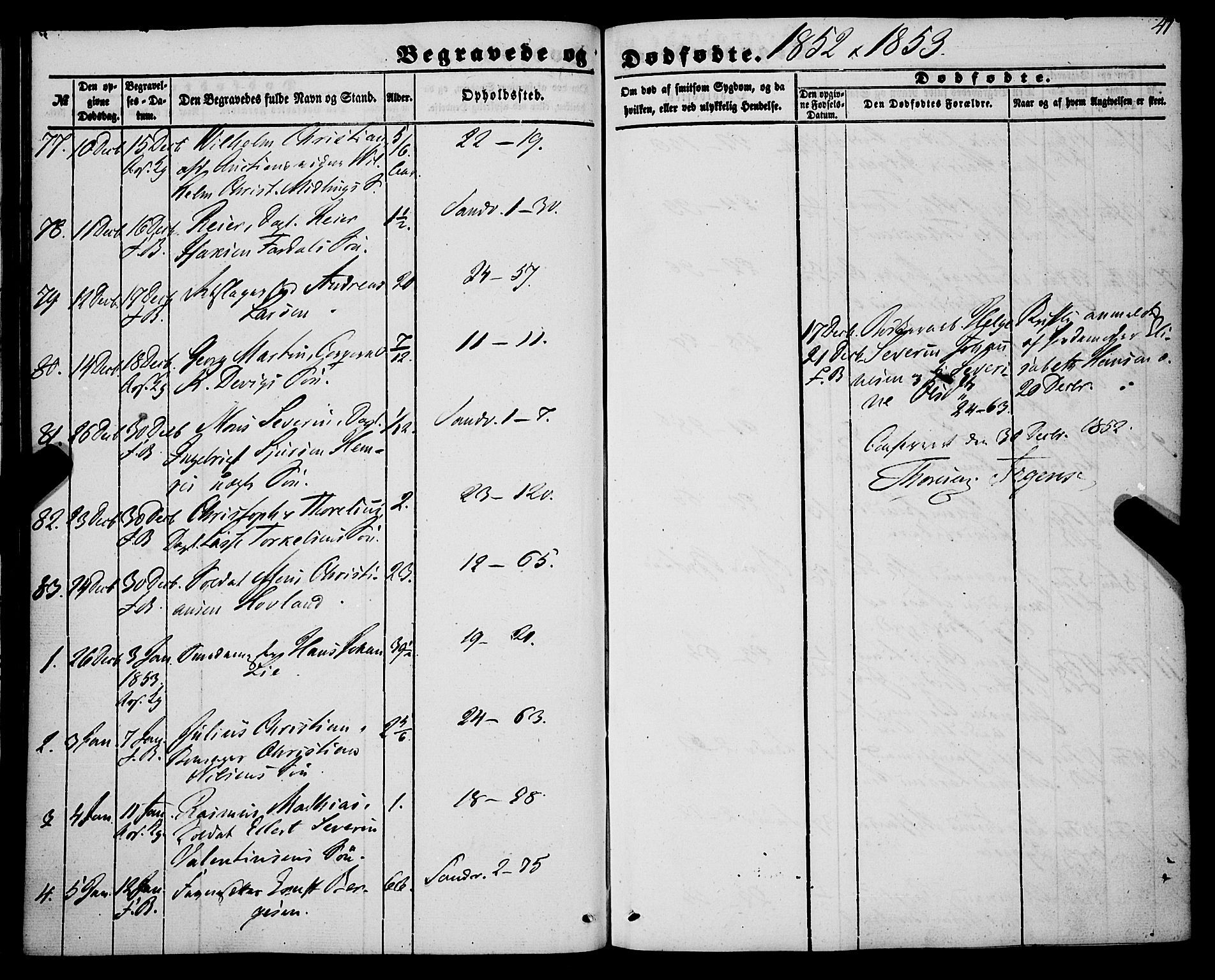 Korskirken sokneprestembete, SAB/A-76101/H/Haa: Parish register (official) no. E 2, 1848-1862, p. 41