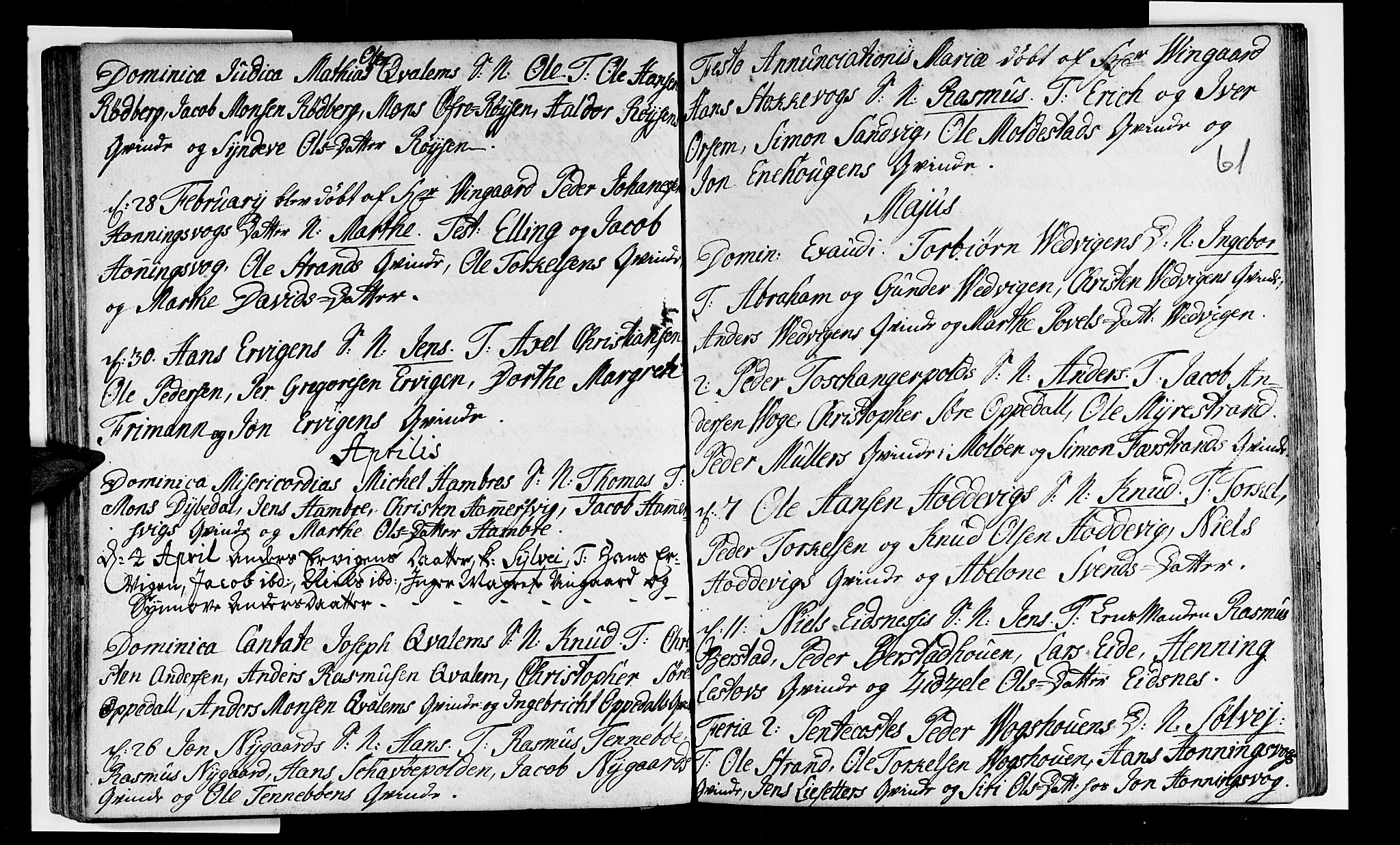 Selje sokneprestembete, AV/SAB-A-99938/H/Ha/Haa/Haaa: Parish register (official) no. A 3, 1731-1743, p. 61