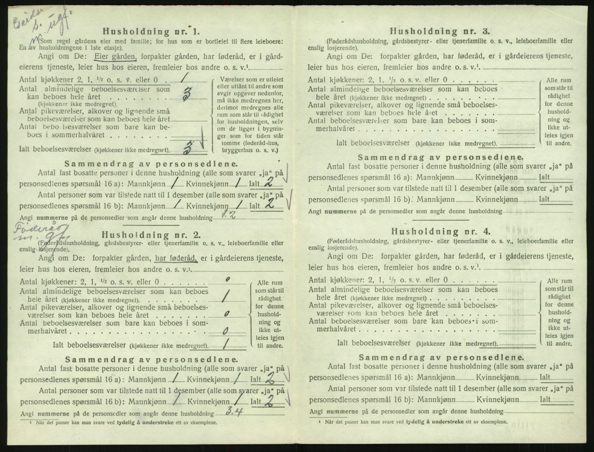 SAK, 1920 census for Bykle, 1920, p. 166