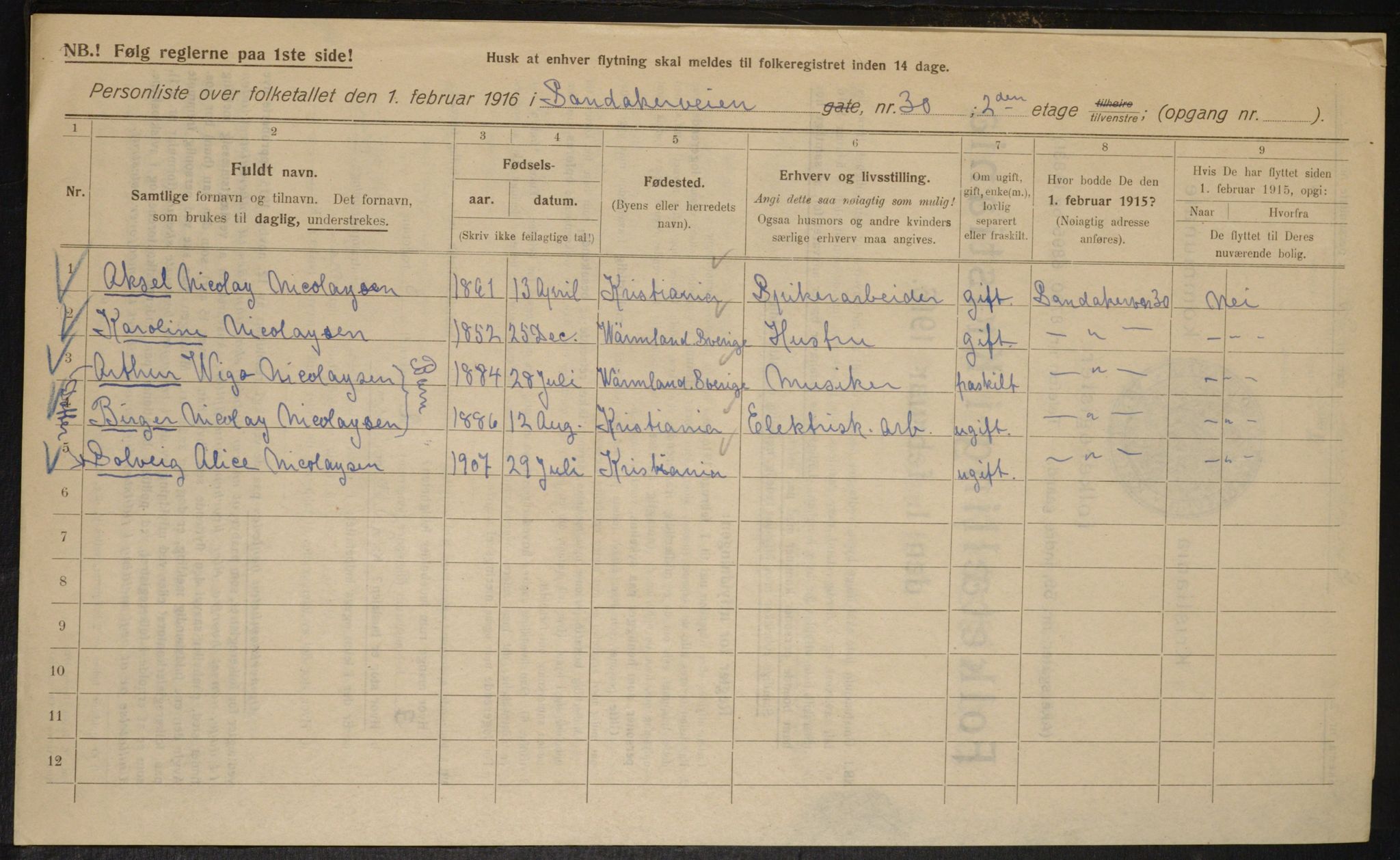 OBA, Municipal Census 1916 for Kristiania, 1916, p. 89241