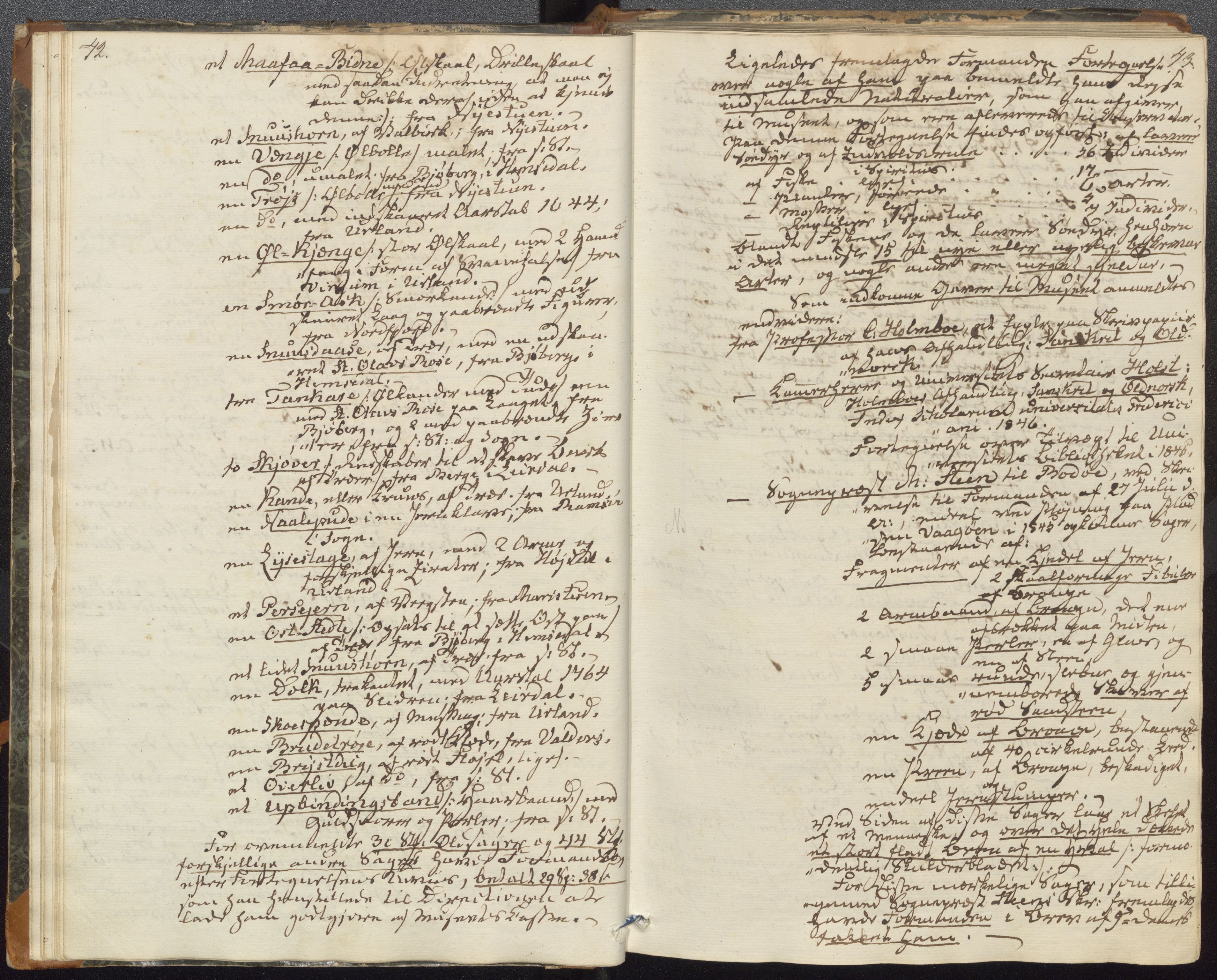 Bergens Museum, UMB/A007/A/Aa/L0005: Forhandlingsprotokoll , 1845-1851, p. 42, 43