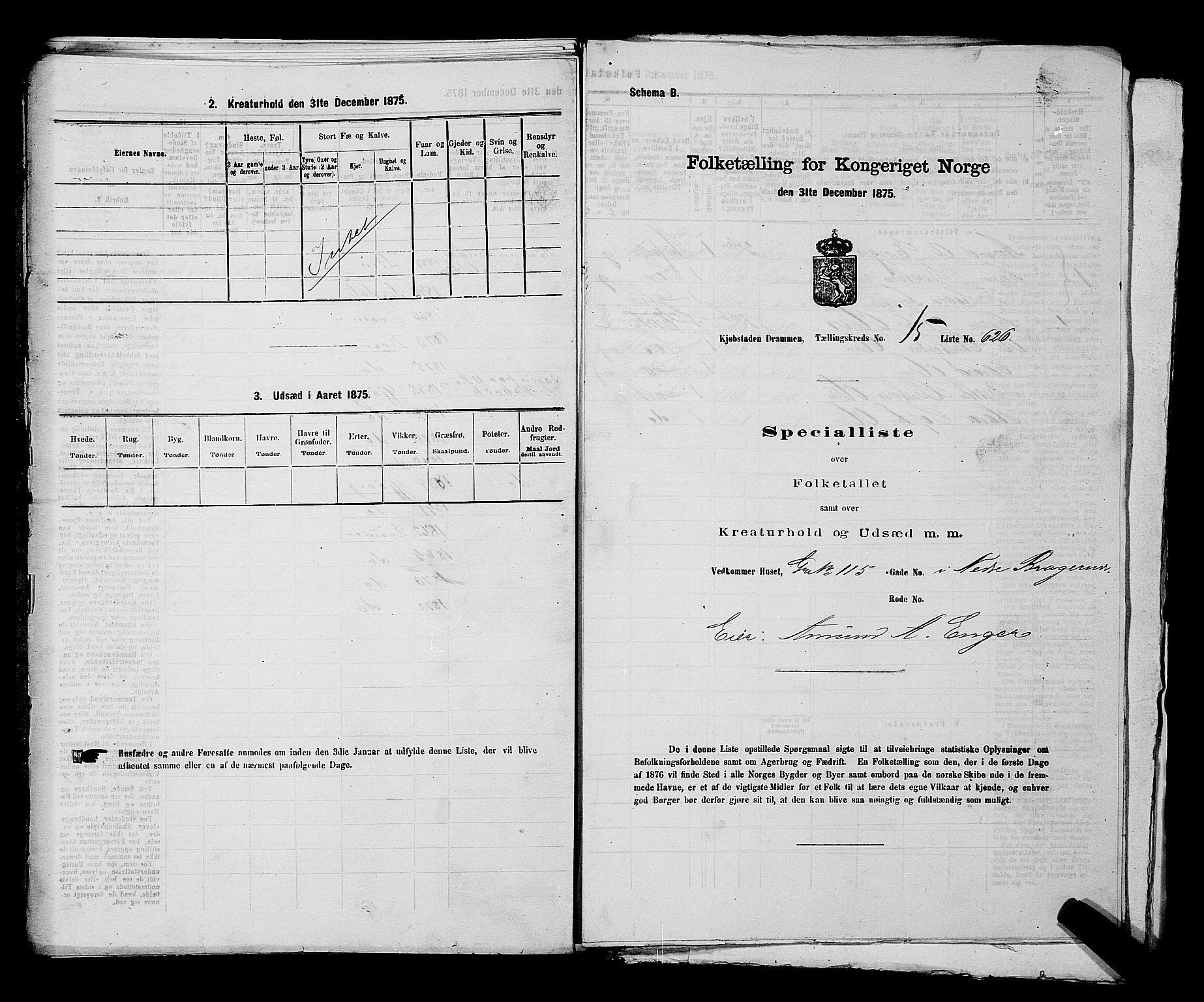 SAKO, 1875 census for 0602 Drammen, 1875, p. 1751