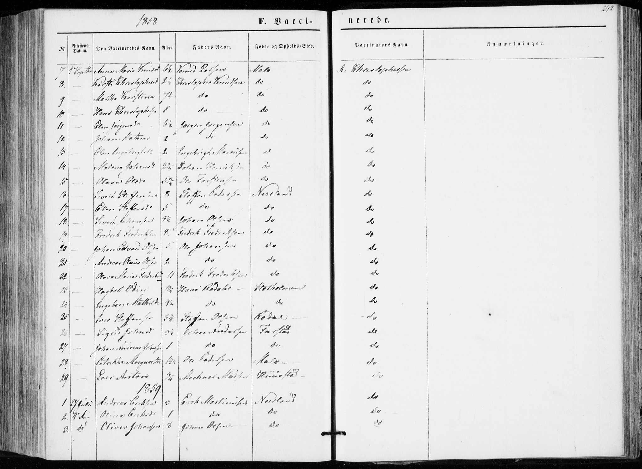 Ministerialprotokoller, klokkerbøker og fødselsregistre - Møre og Romsdal, AV/SAT-A-1454/566/L0767: Parish register (official) no. 566A06, 1852-1868, p. 242