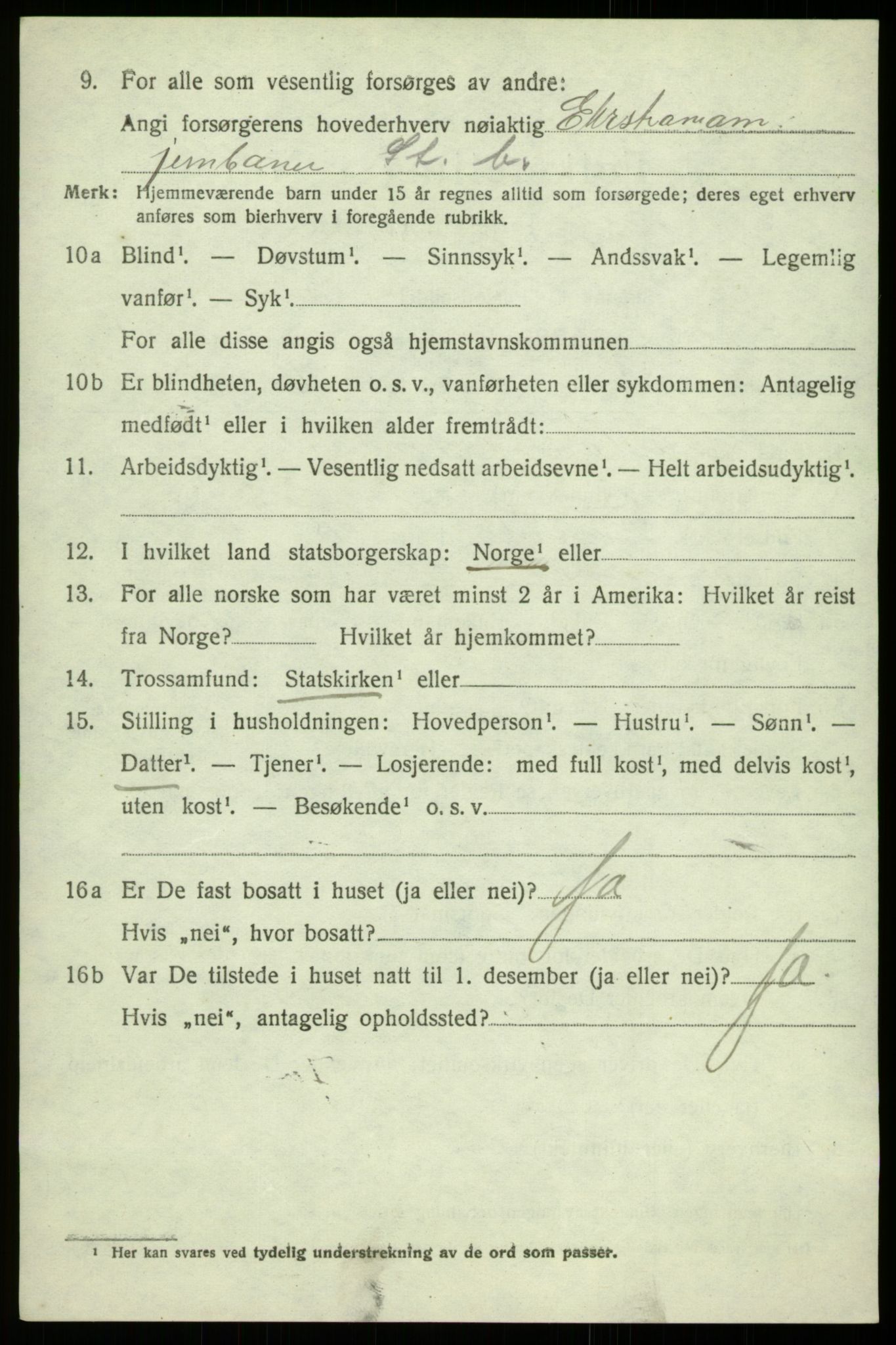 SAB, 1920 census for Åsane, 1920, p. 2824