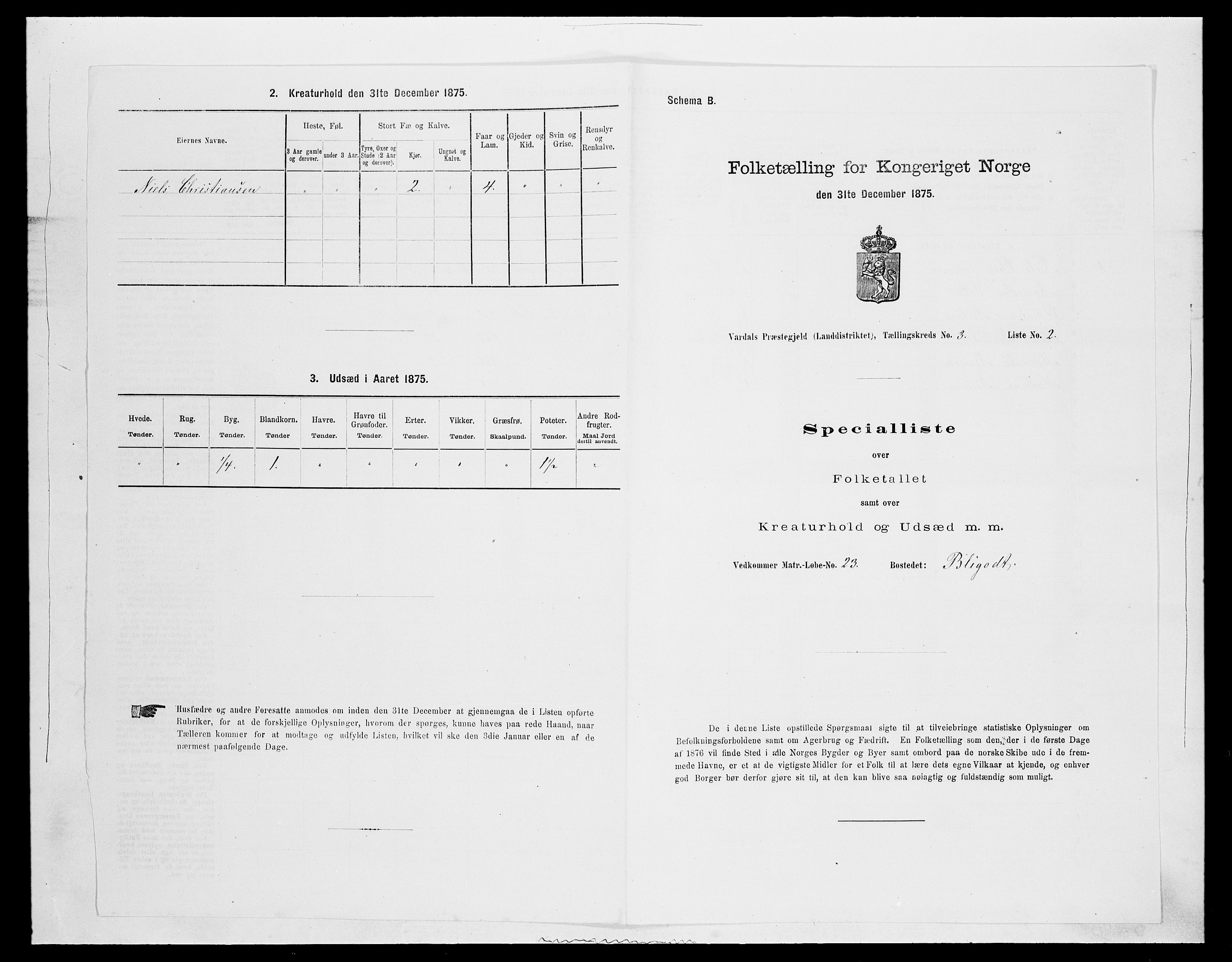 SAH, 1875 census for 0527L Vardal/Vardal og Hunn, 1875, p. 343