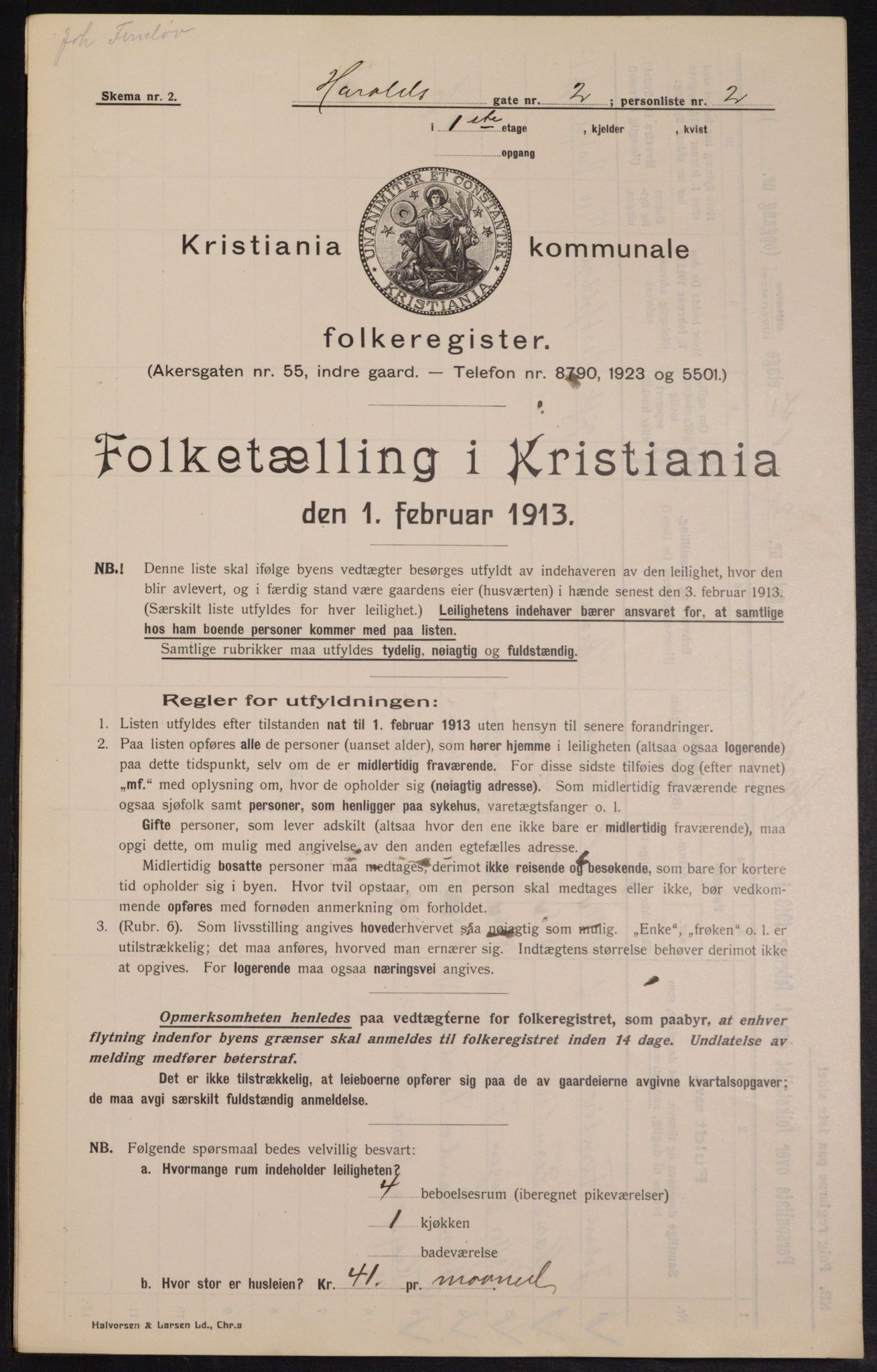 OBA, Municipal Census 1913 for Kristiania, 1913, p. 35095