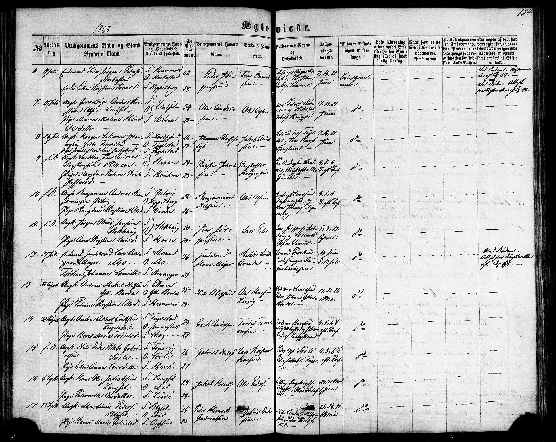 Ministerialprotokoller, klokkerbøker og fødselsregistre - Nordland, AV/SAT-A-1459/838/L0551: Parish register (official) no. 838A09, 1864-1880, p. 184