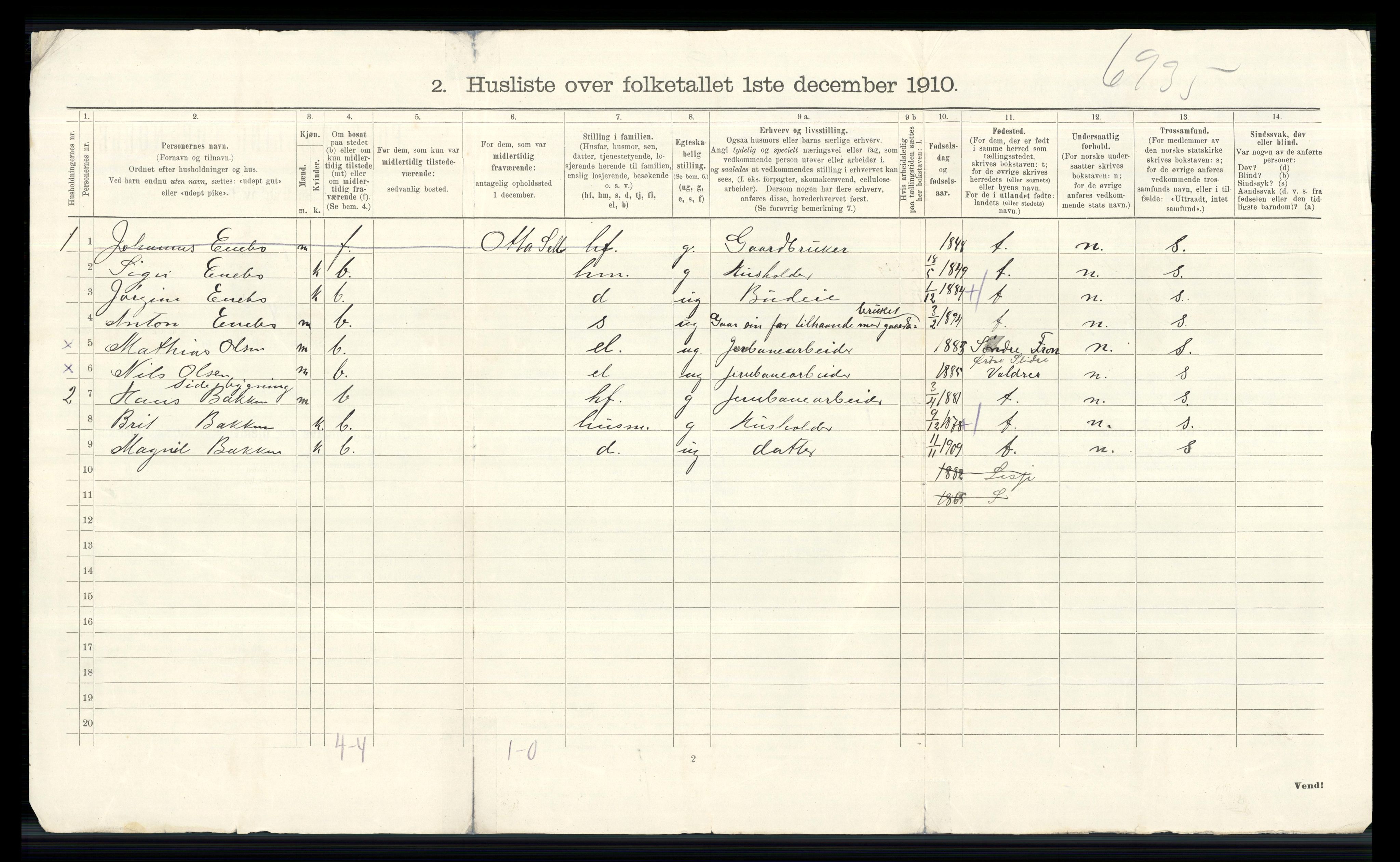 RA, 1910 census for Dovre, 1910, p. 26