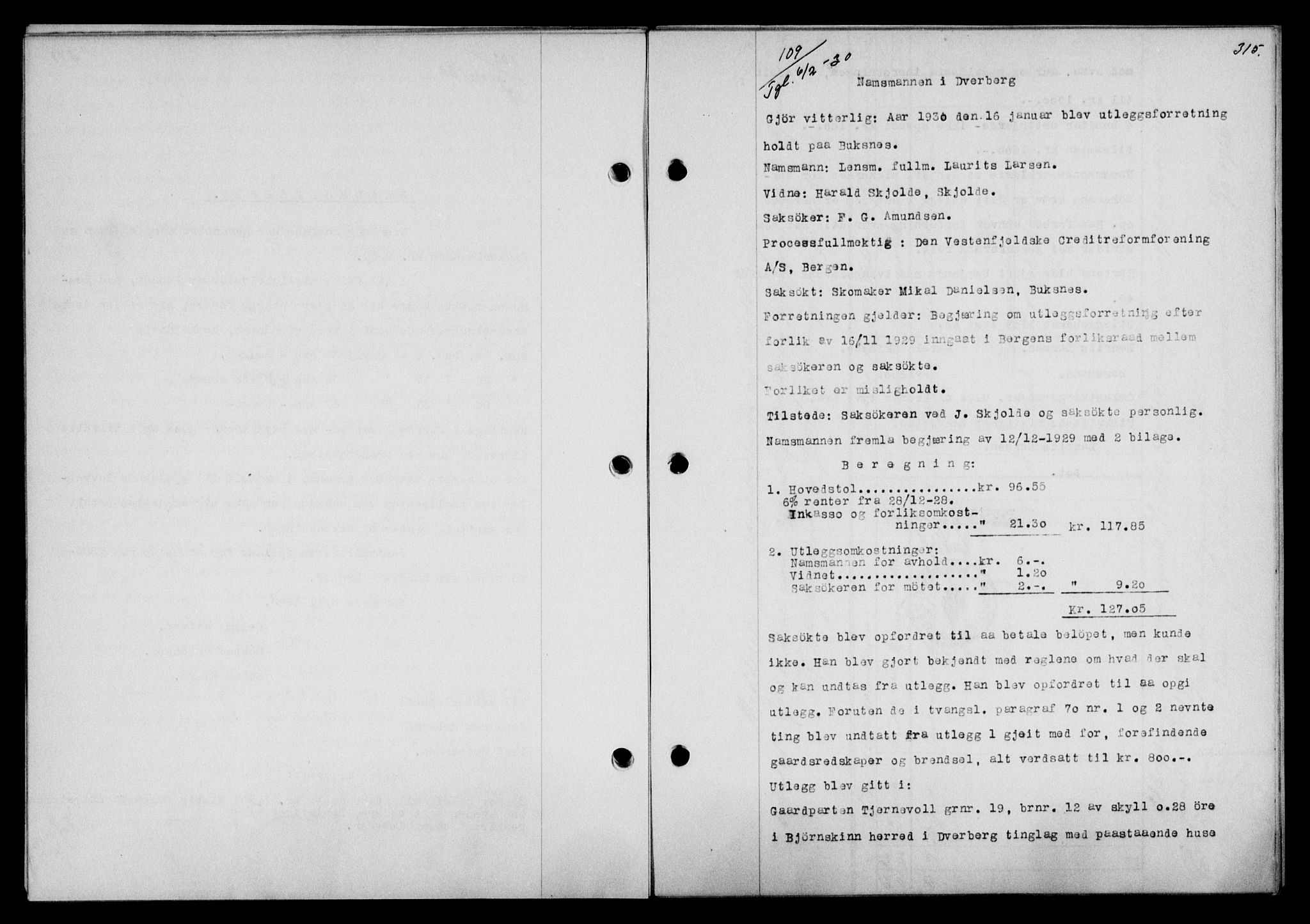 Vesterålen sorenskriveri, AV/SAT-A-4180/1/2/2Ca/L0050: Mortgage book no. 43, 1929-1930, Deed date: 06.02.1930