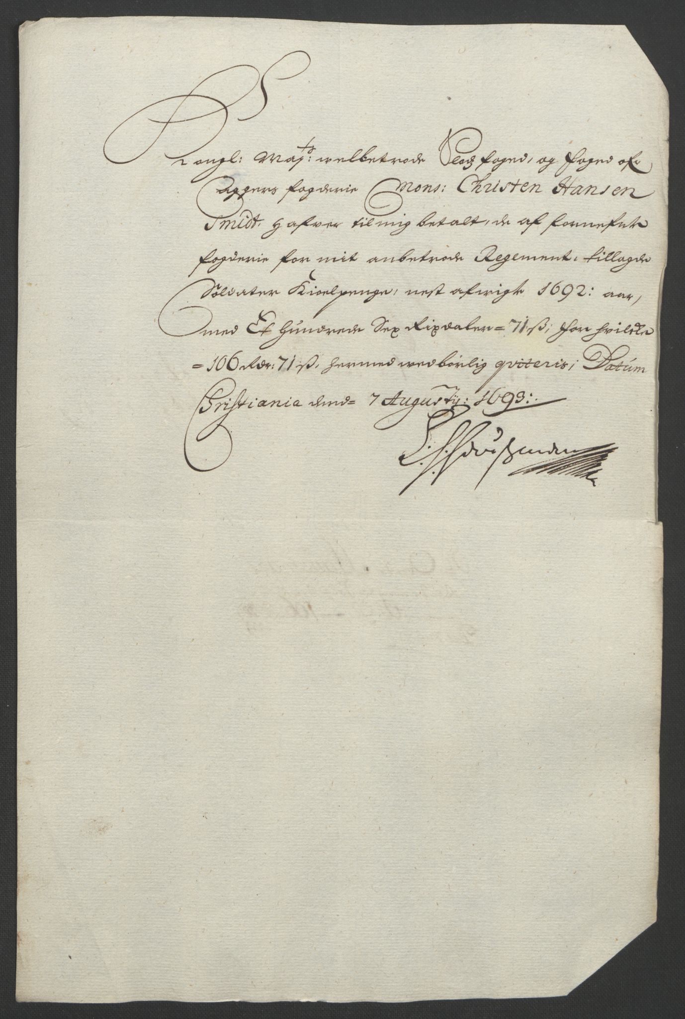 Rentekammeret inntil 1814, Reviderte regnskaper, Fogderegnskap, RA/EA-4092/R08/L0426: Fogderegnskap Aker, 1692-1693, p. 148