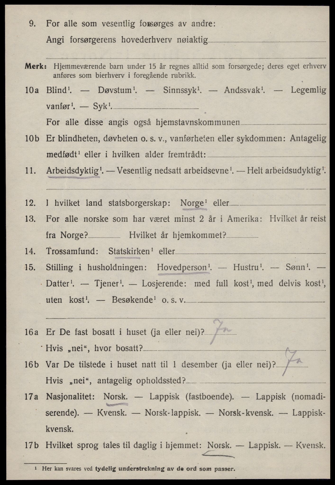 SAT, 1920 census for Strinda, 1920, p. 10261