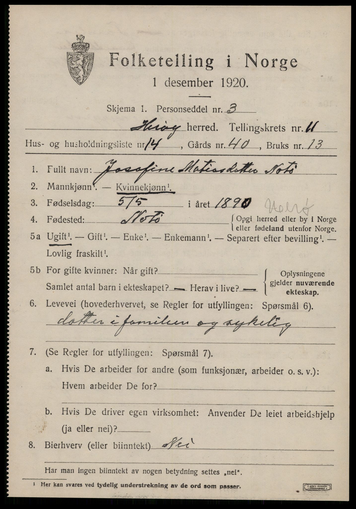 SAT, 1920 census for Herøy (MR), 1920, p. 7253