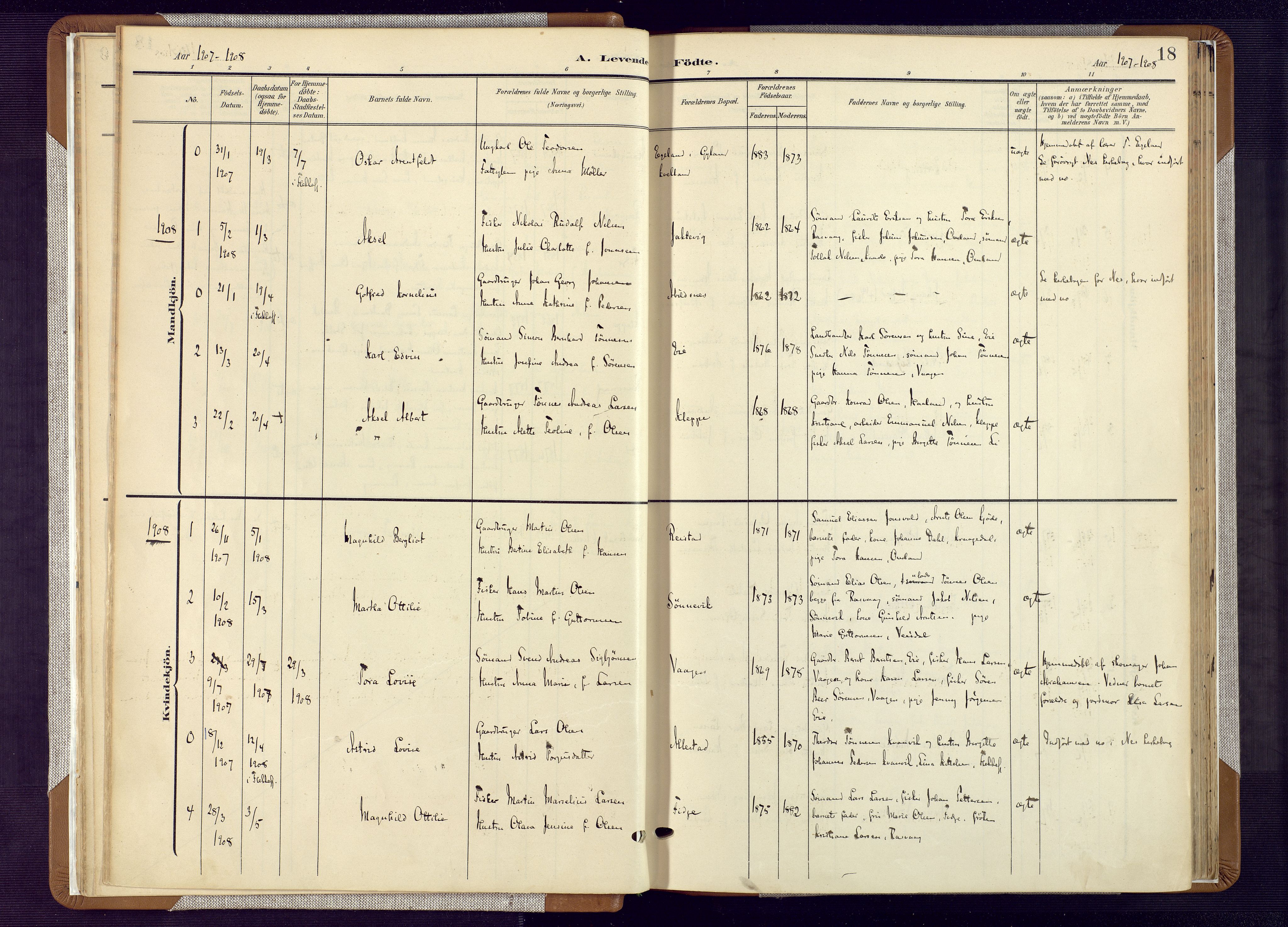 Flekkefjord sokneprestkontor, AV/SAK-1111-0012/F/Fa/Fab/L0007: Parish register (official) no. A 7, 1902-1921, p. 18