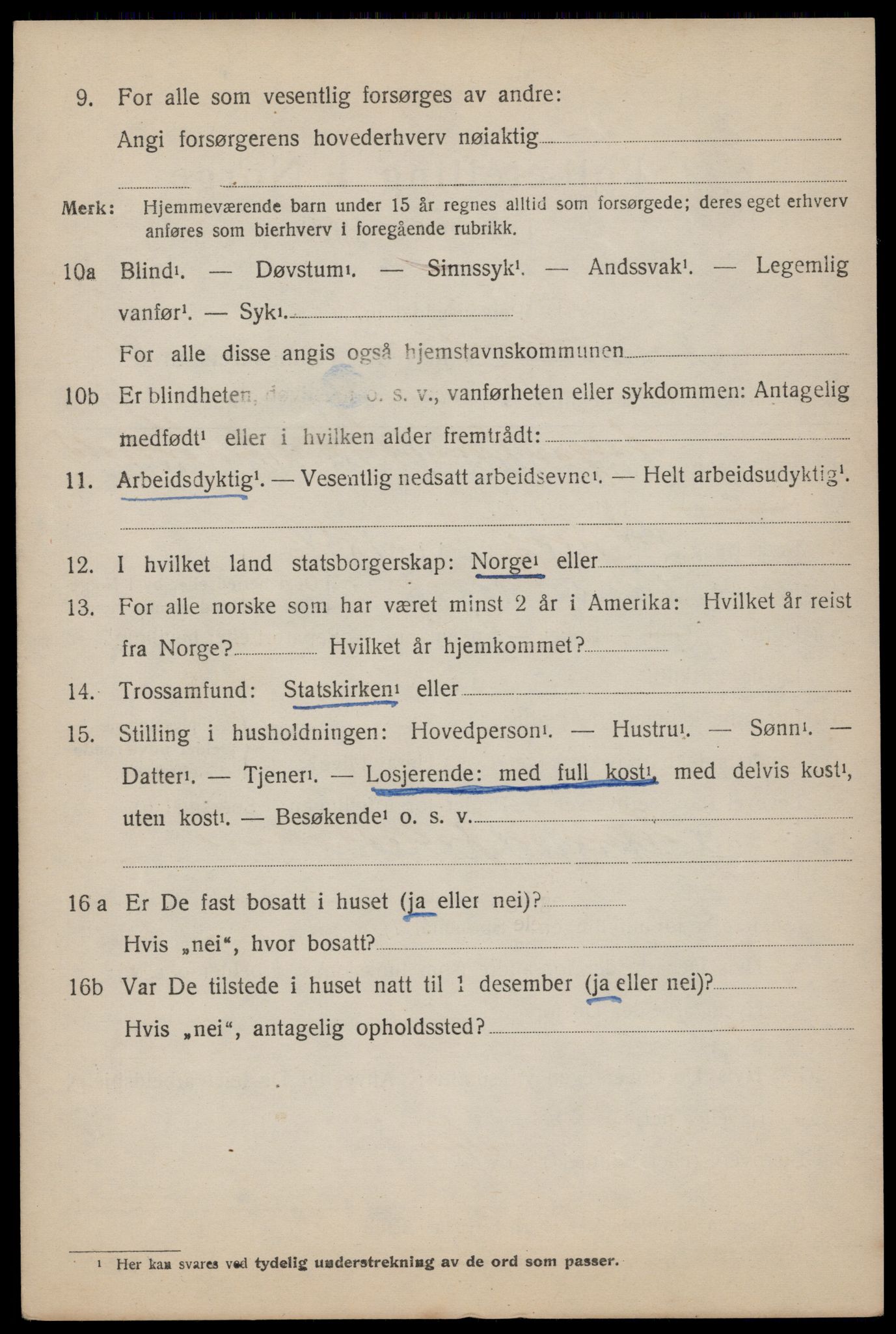 SAST, 1920 census for Forsand, 1920, p. 3974