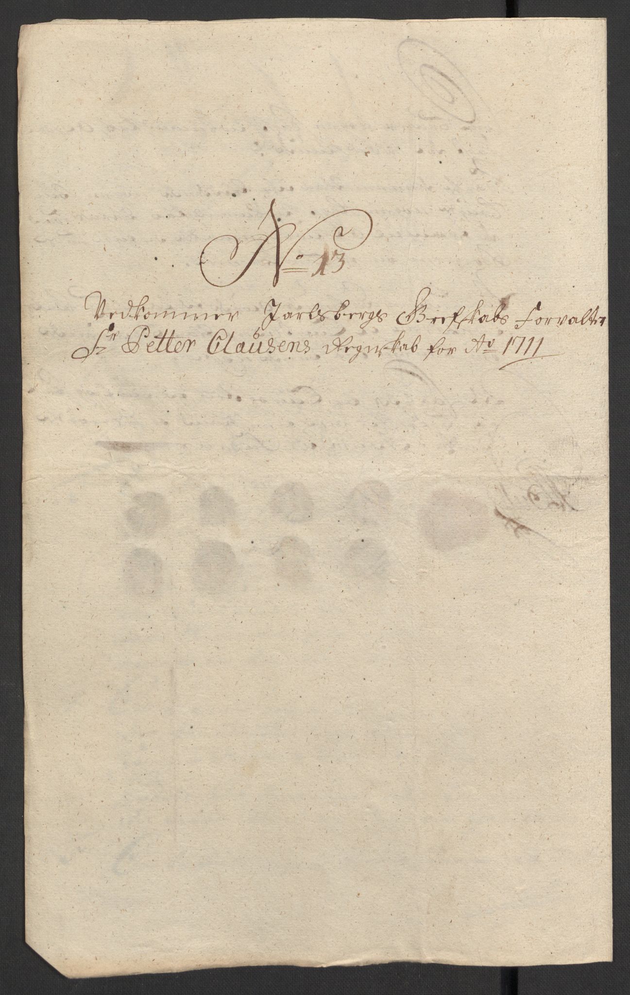 Rentekammeret inntil 1814, Reviderte regnskaper, Fogderegnskap, RA/EA-4092/R32/L1876: Fogderegnskap Jarlsberg grevskap, 1711, p. 367