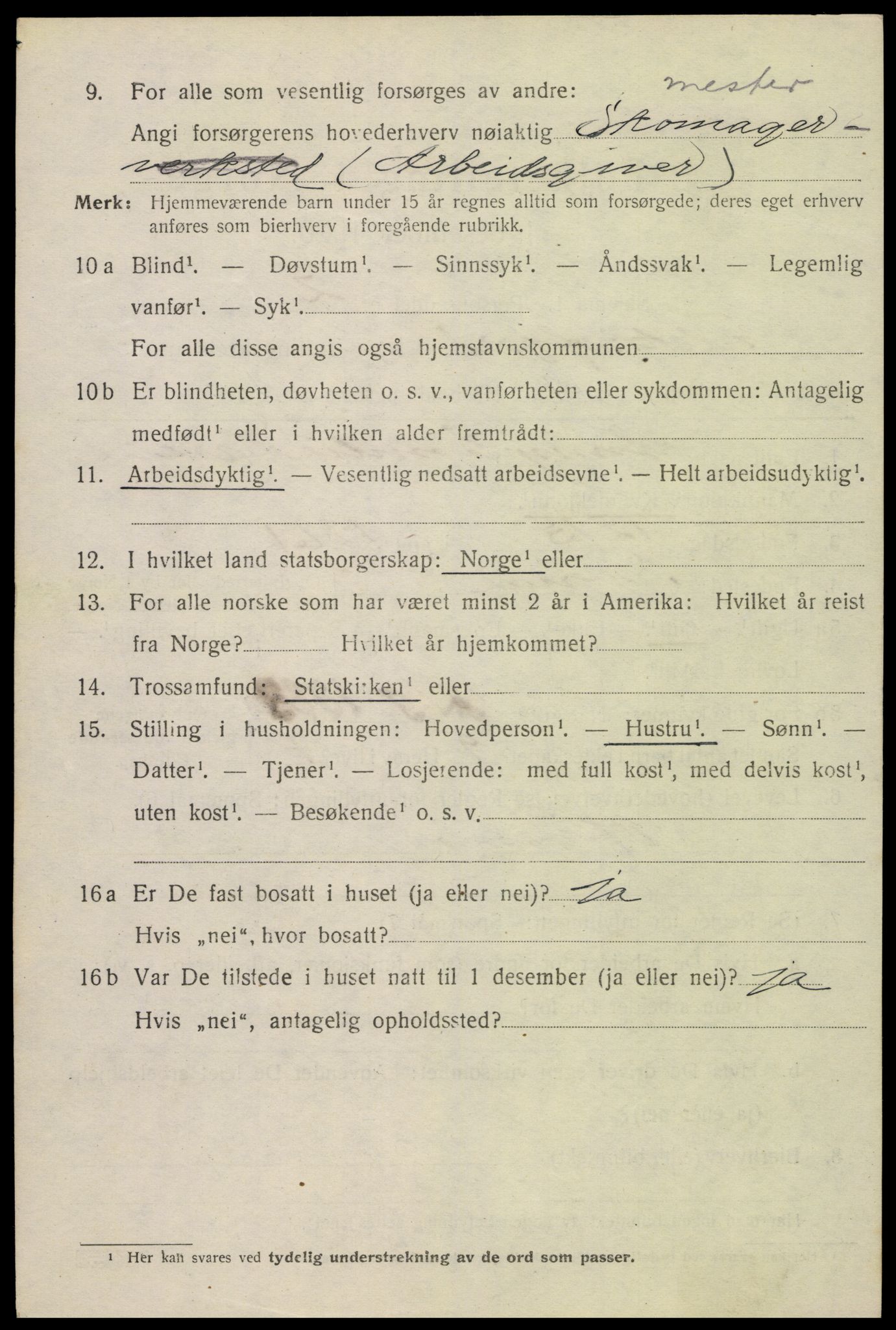 SAK, 1920 census for Flekkefjord, 1920, p. 5459