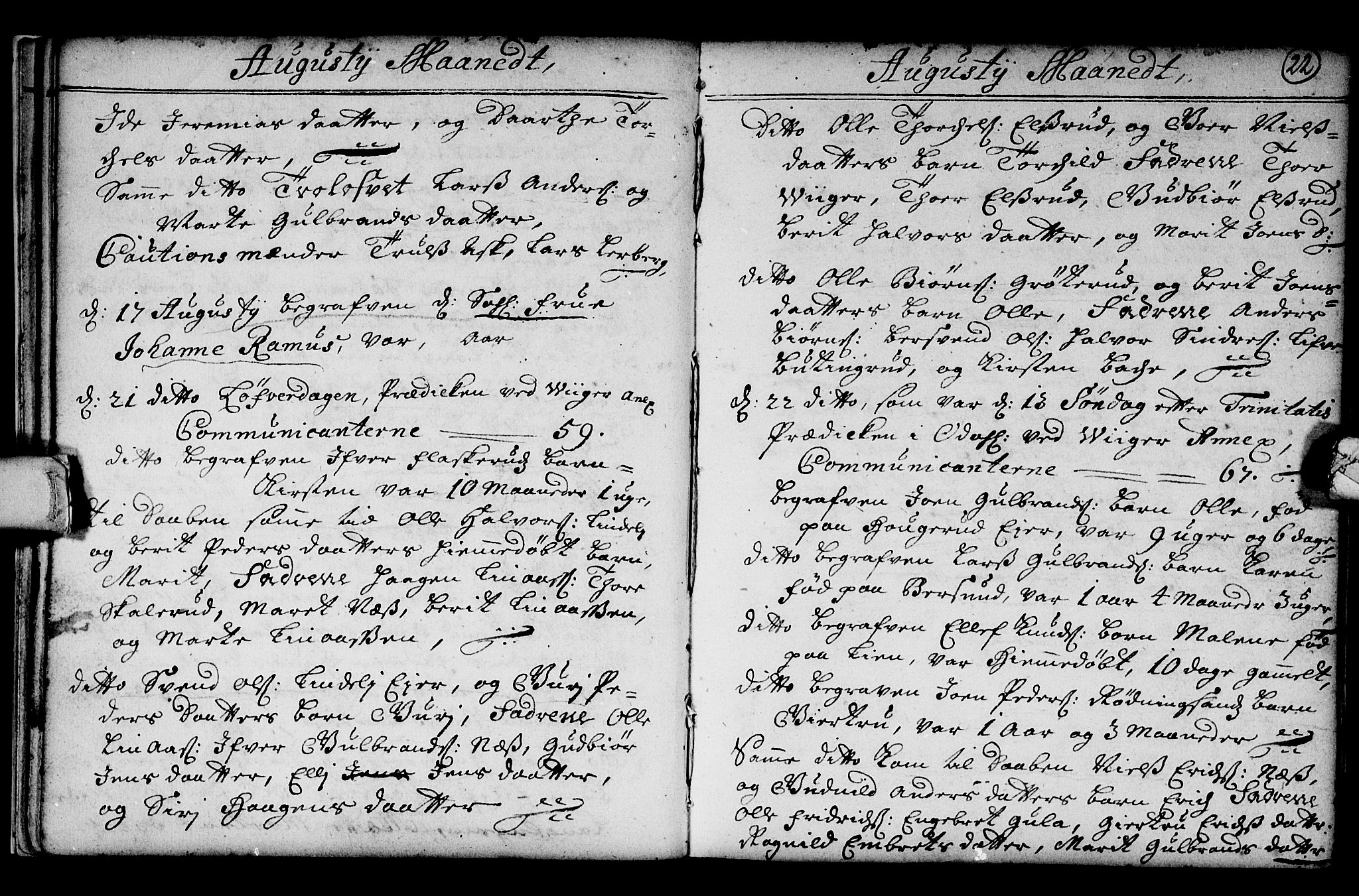 Norderhov kirkebøker, SAKO/A-237/G/Ga/L0001: Parish register (copy) no. I 1, 1717-1725, p. 22