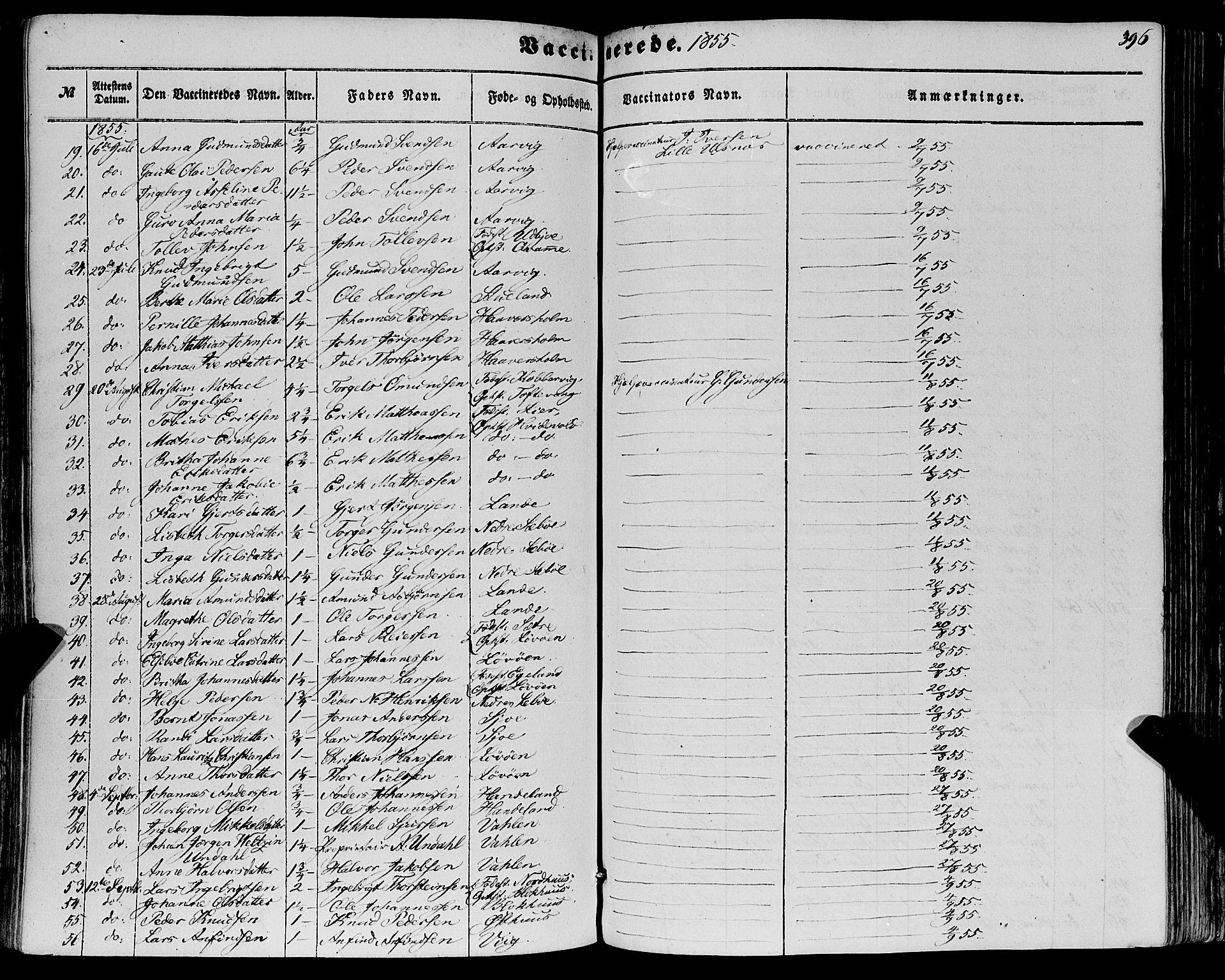 Fjelberg sokneprestembete, SAB/A-75201/H/Haa: Parish register (official) no. A 7, 1851-1867, p. 396