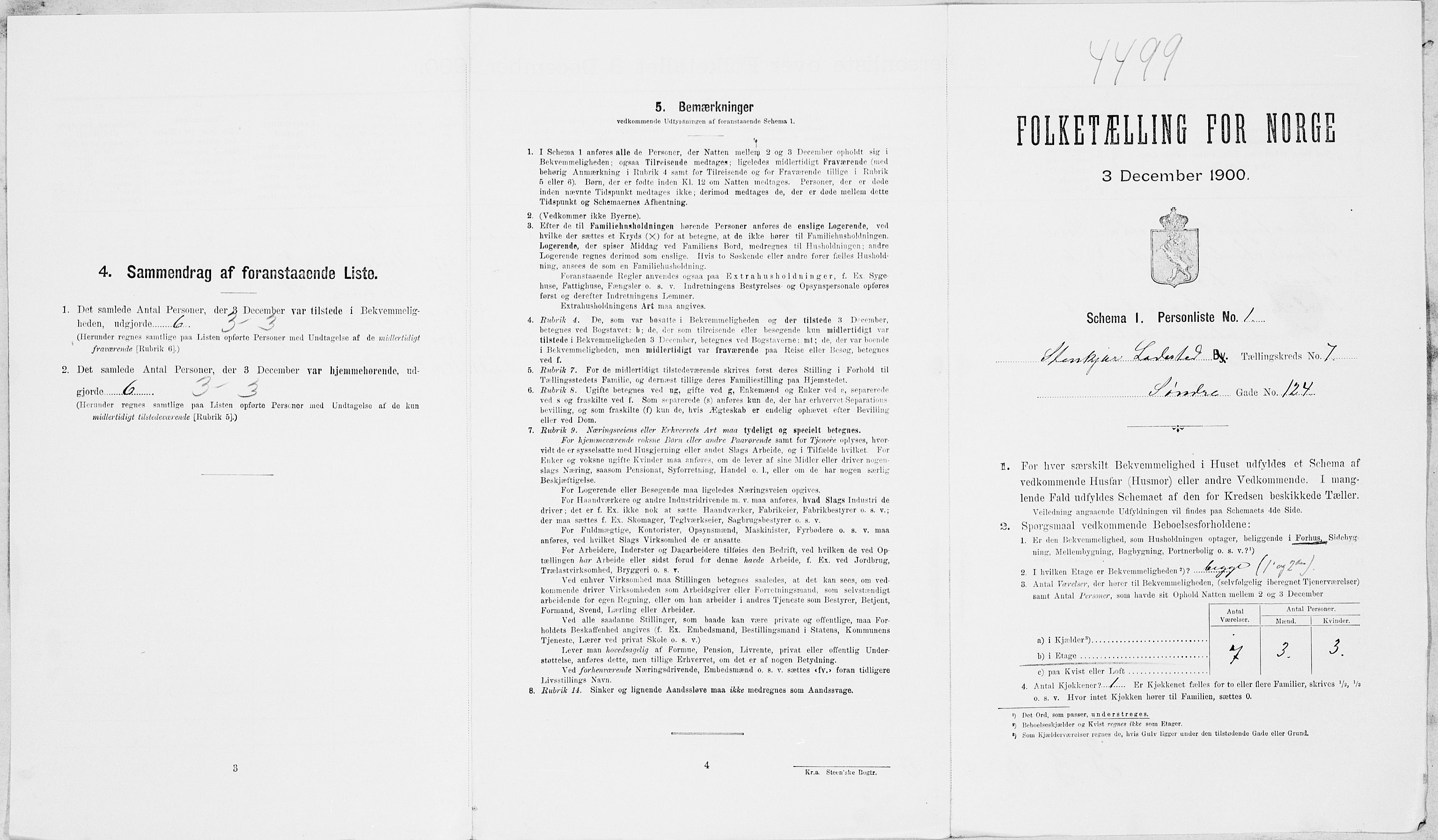 SAT, 1900 census for Steinkjer, 1900, p. 807