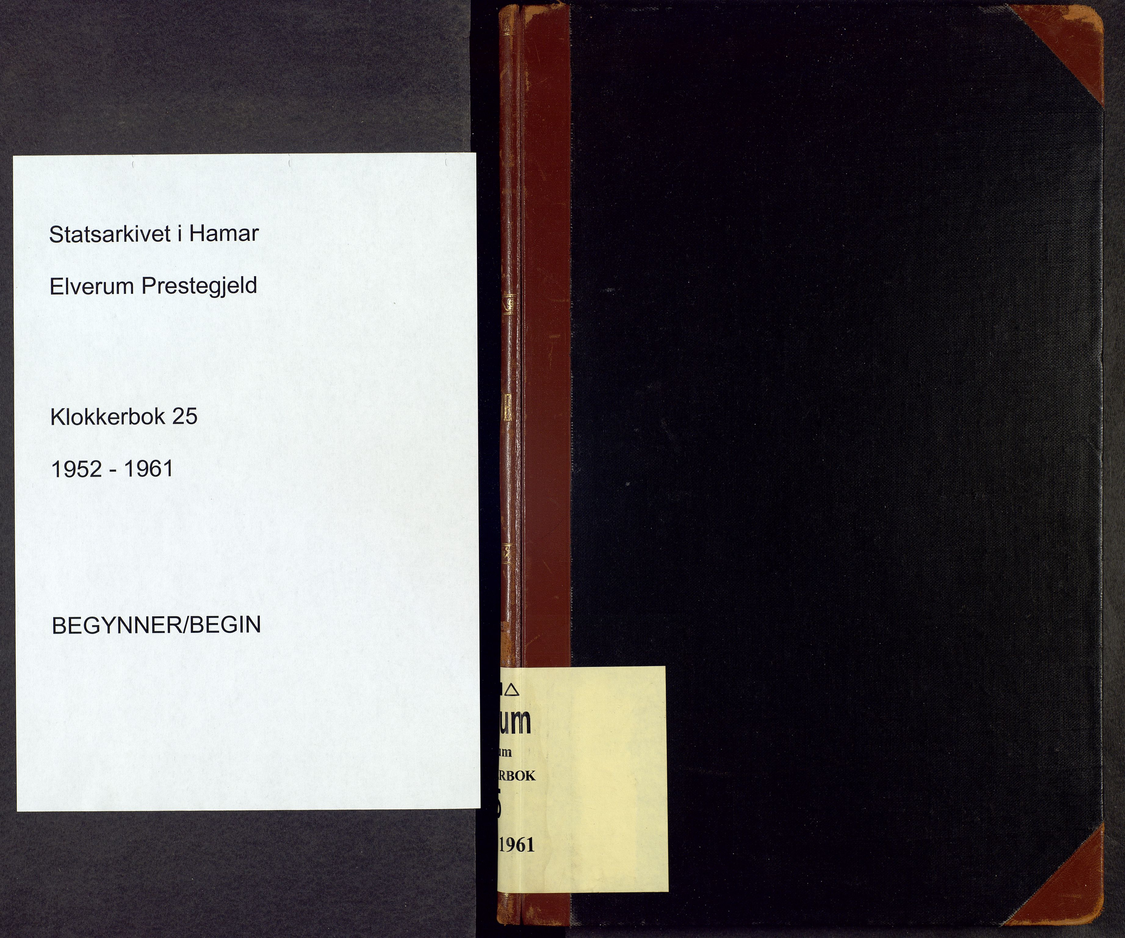 Elverum prestekontor, SAH/PREST-044/H/Ha/Hab/L0025: Parish register (copy) no. 25, 1952-1961